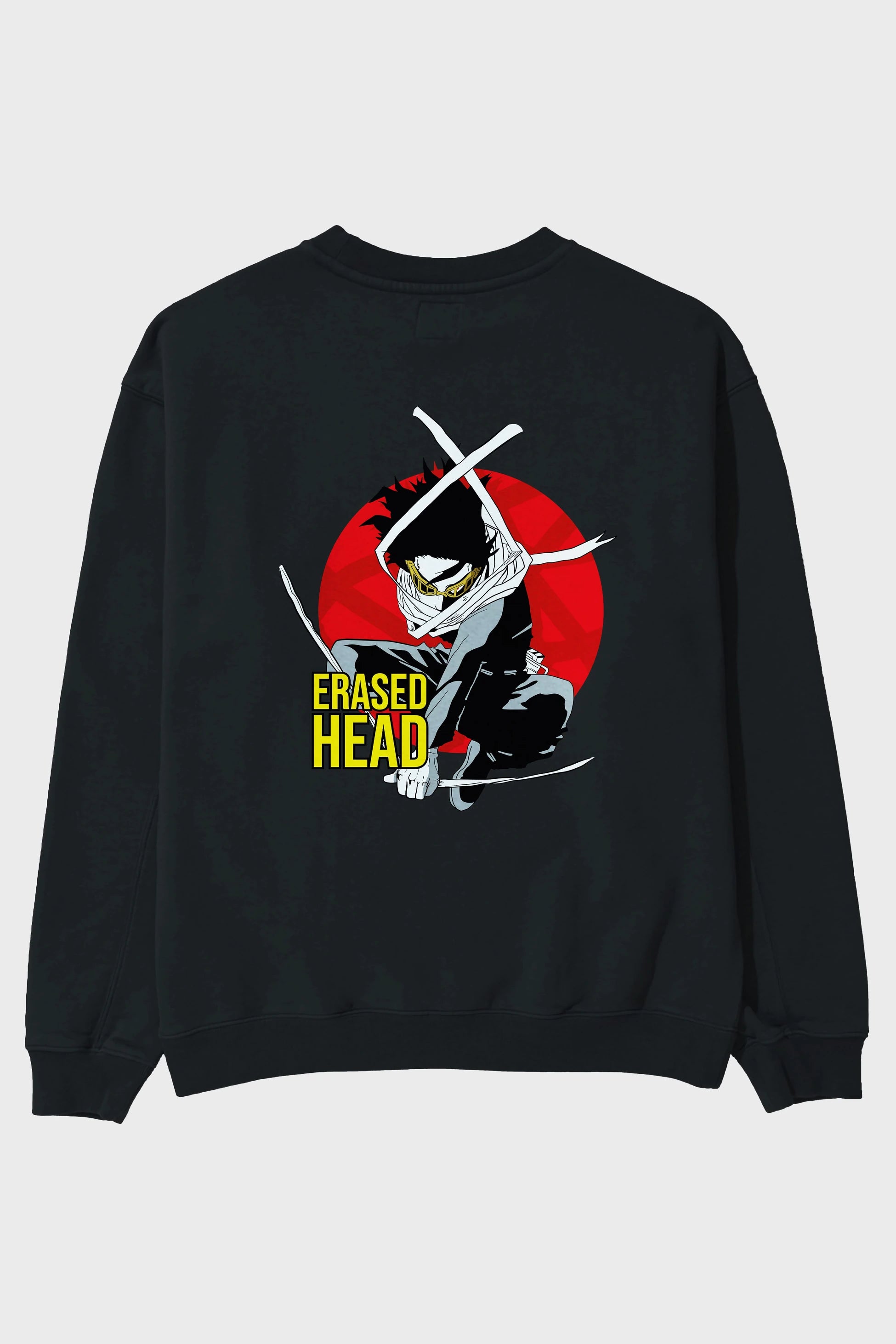 Erased Head Anime Arka Baskılı Oversize Sweatshirt Erkek Kadın Unisex