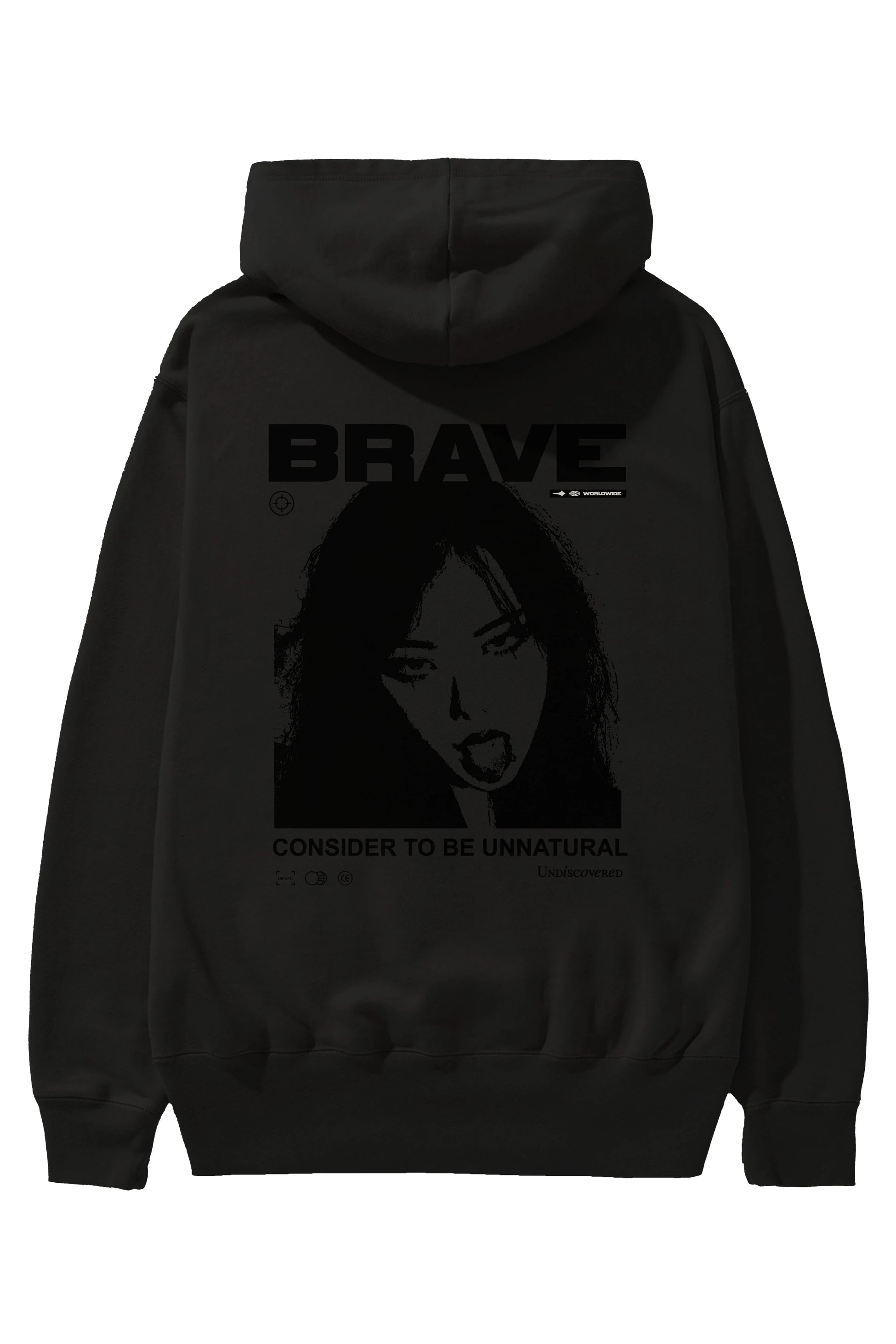 Brave Arka Baskılı Hoodie Oversize Kapüşonlu Sweatshirt Erkek Kadın Unisex