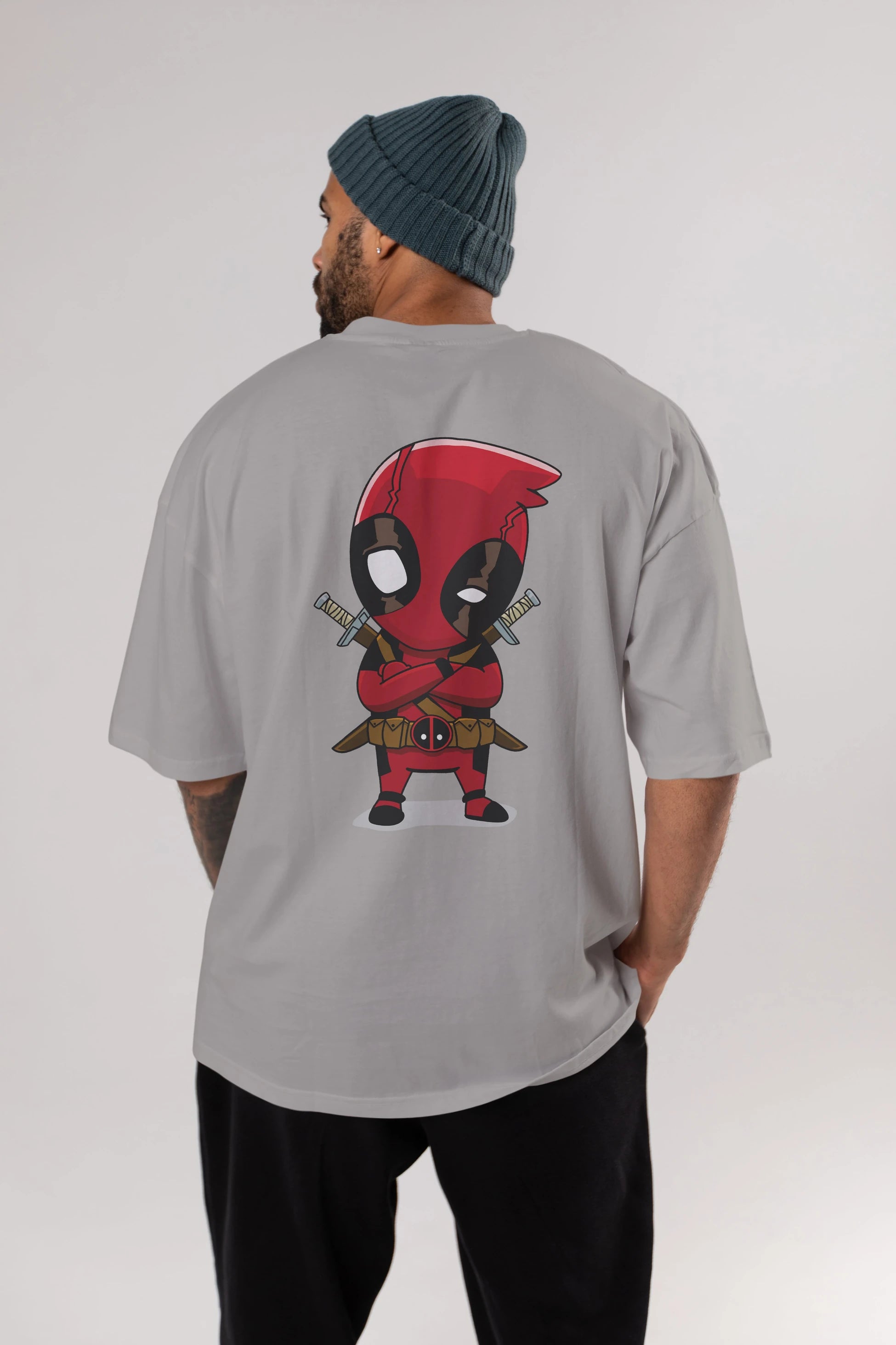 Deadpool (19) Arka Baskılı Oversize t-shirt Erkek Kadın Unisex %100 Pamuk Bisiklet Yaka tişort