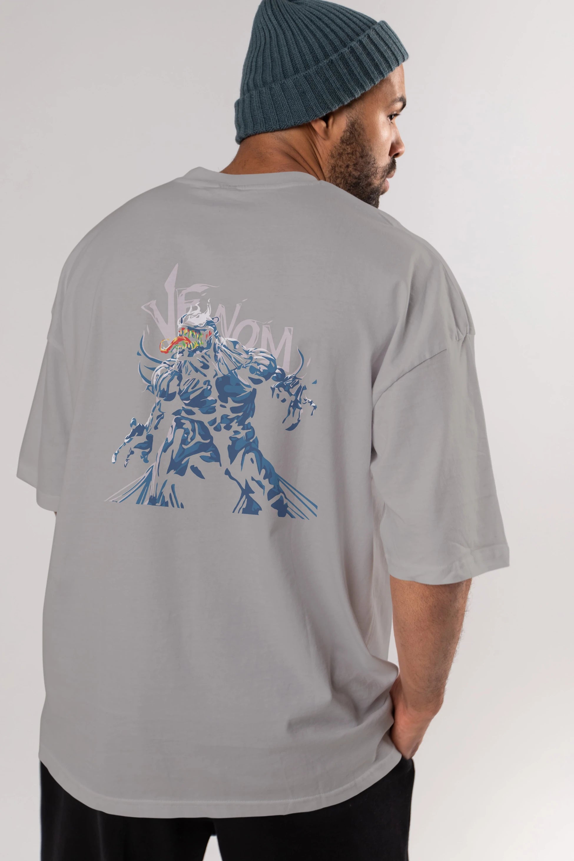 Venom (8) Arka Baskılı Oversize t-shirt Erkek Kadın Unisex %100 Pamuk Bisiklet Yaka tişort