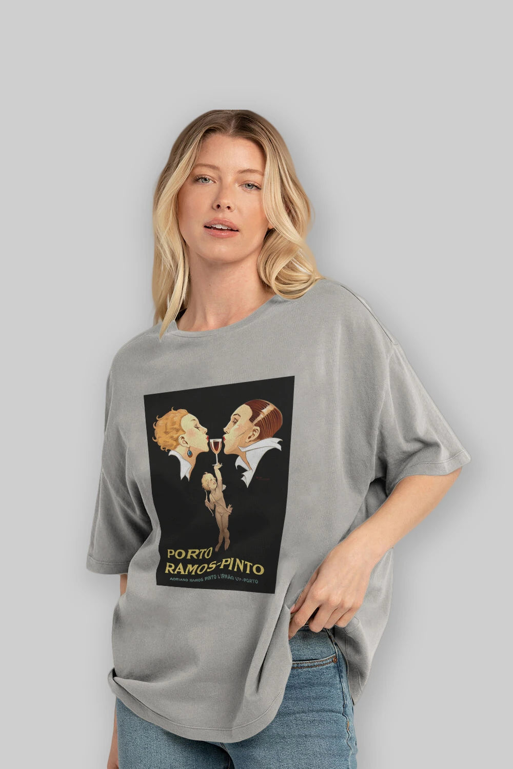 Porto Ramos Pinto Ön Baskılı Oversize t-shirt Erkek Kadın Unisex %100 Pamuk Bisiklet Yaka tişort