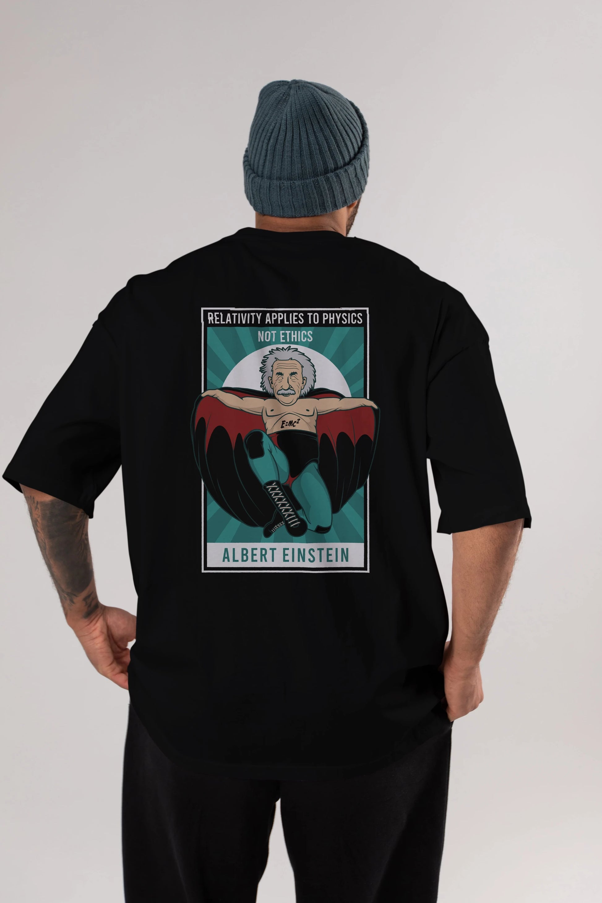 Nacho Libre Einstein Arka Baskılı Oversize t-shirt Erkek Kadın Unisex %100 Pamuk tişort