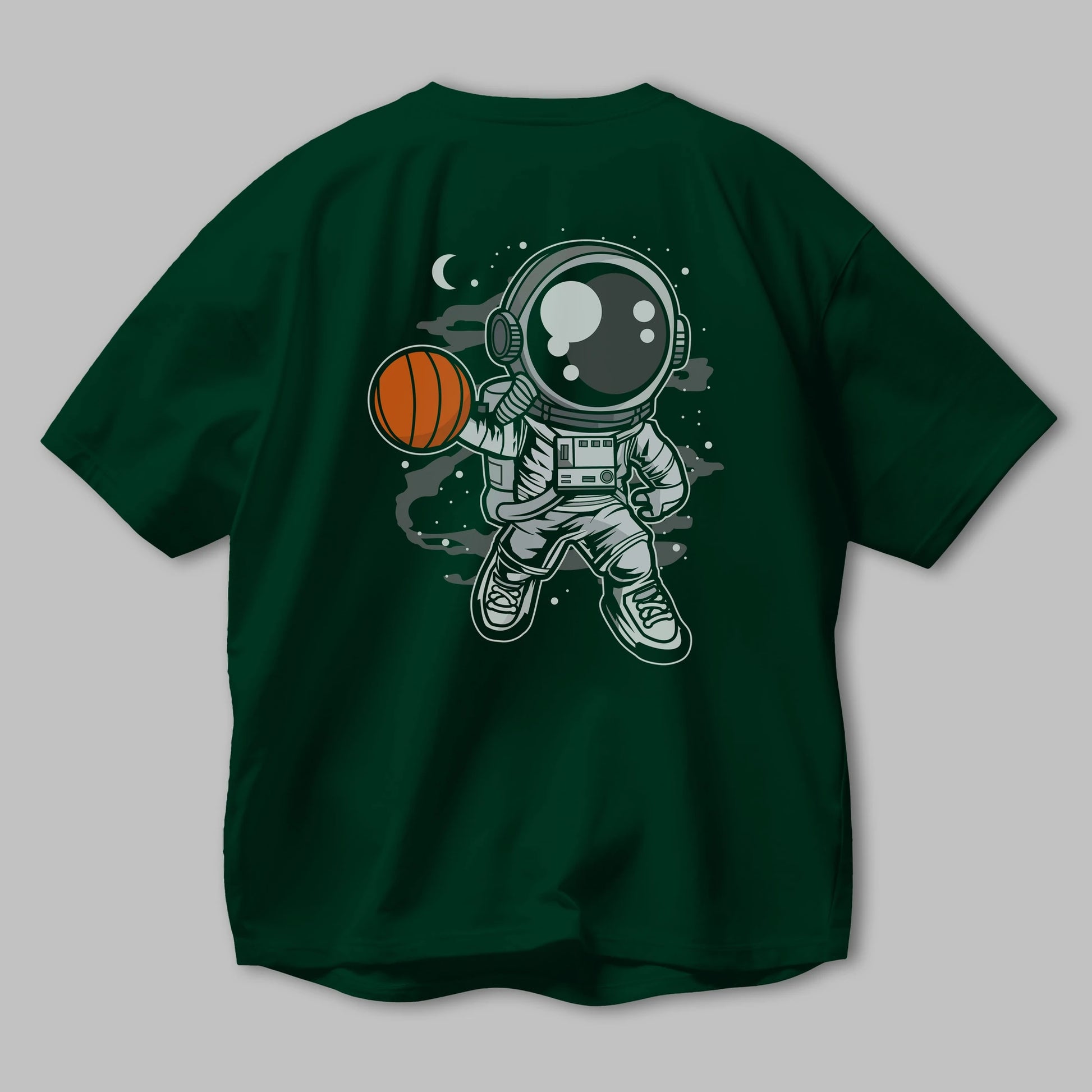 Astronaut Basketball Arka Baskılı Oversize t-shirt Erkek Kadın Unisex