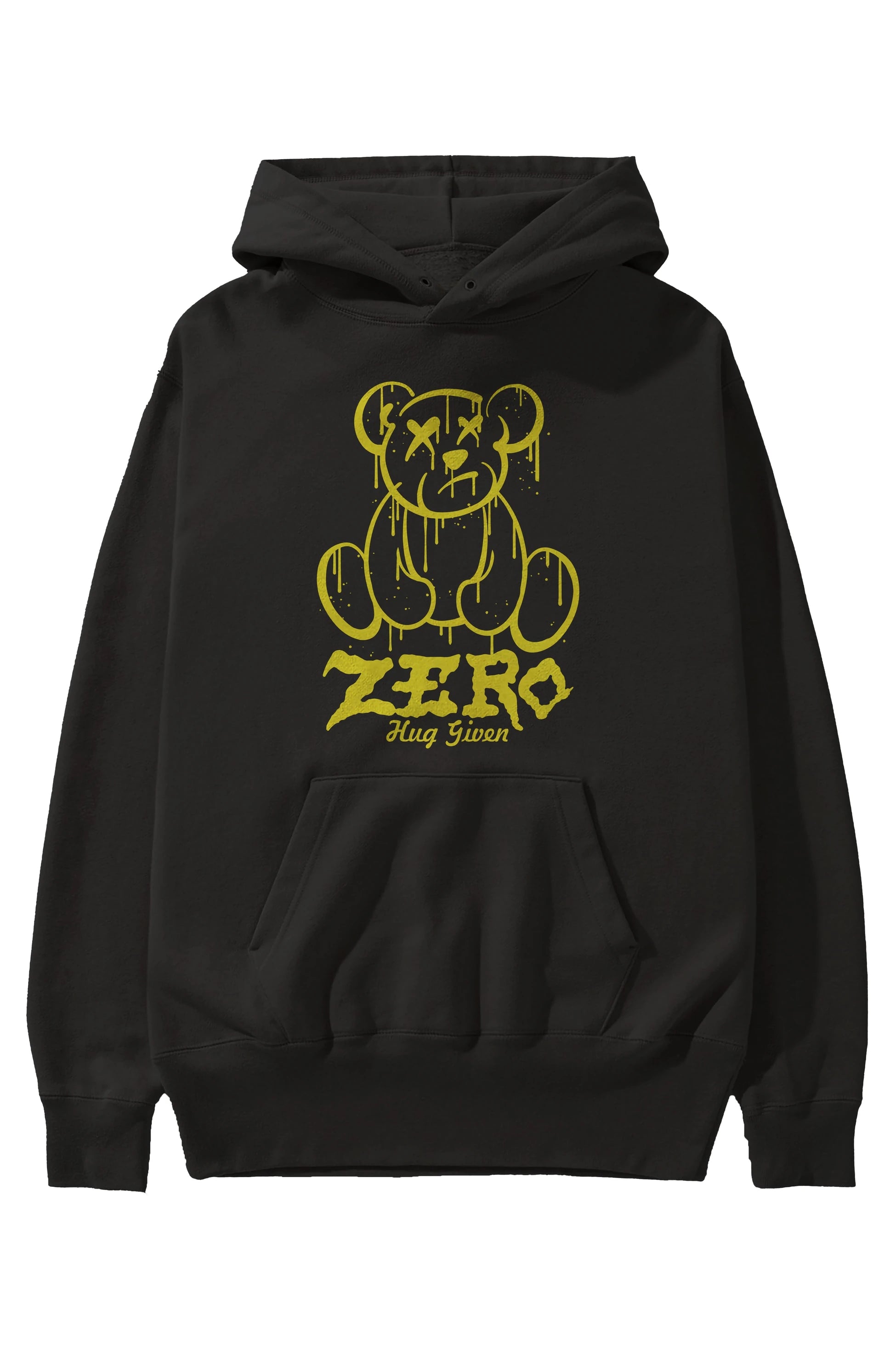 Zero Hug Given Bear Ön Baskılı Hoodie Oversize Kapüşonlu Sweatshirt Erkek Kadın Unisex