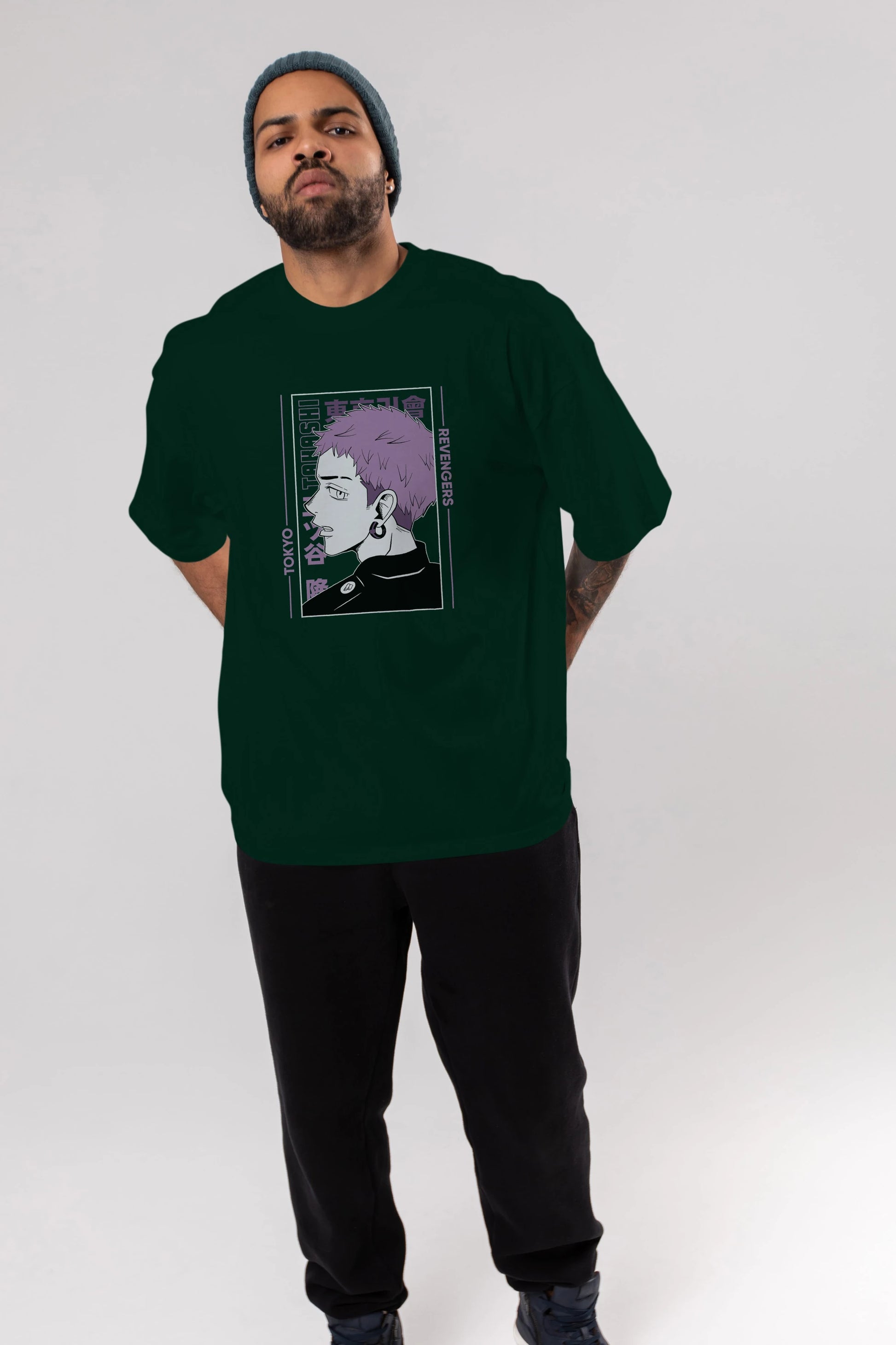 Takashi Mitsuya Anime Ön Baskılı Oversize t-shirt %100 pamuk Erkek Kadın Unisex