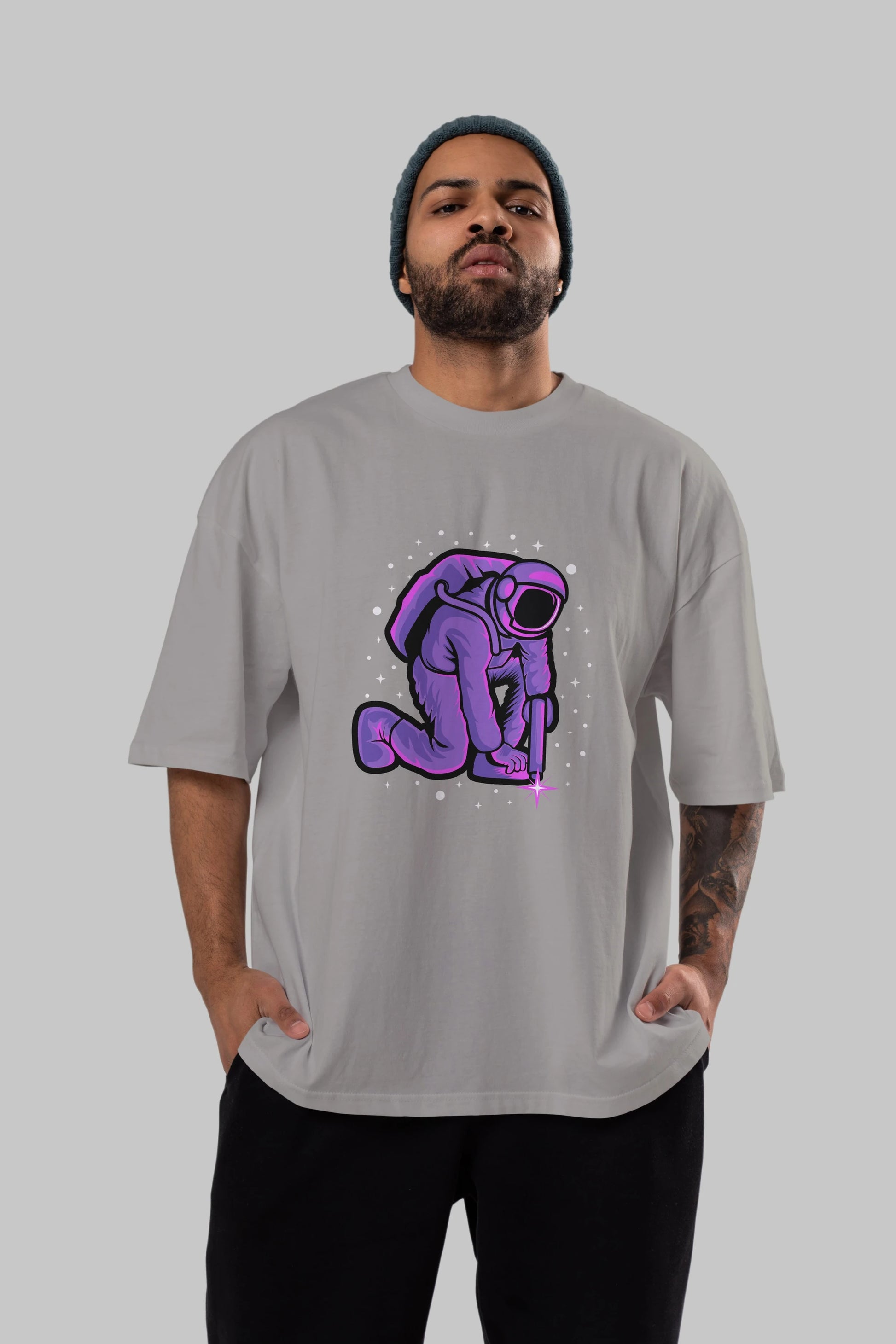 Welding in Space Ön Baskılı Oversize t-shirt Erkek Kadın Unisex