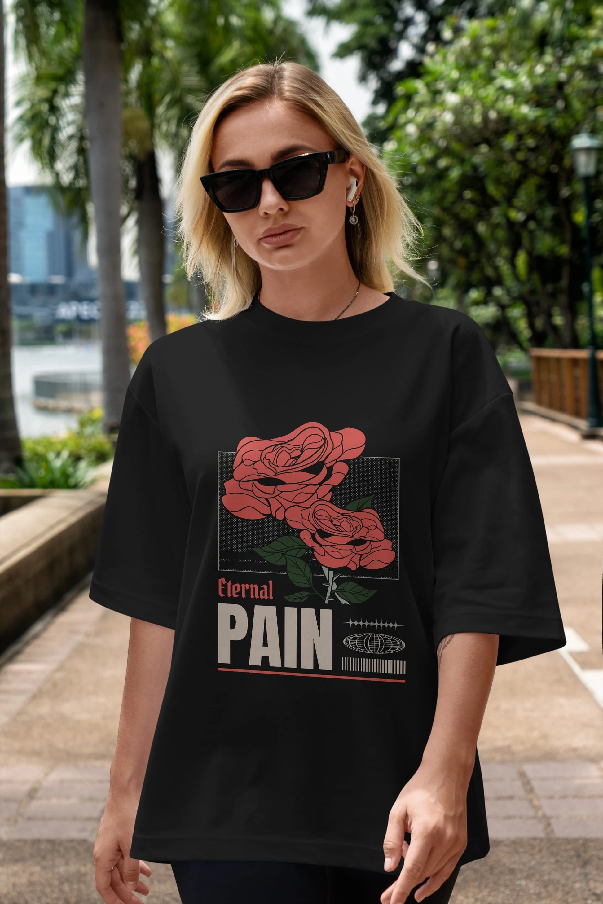 Eternal Pain Ön Baskılı Oversize t-shirt Erkek Kadın Unisex