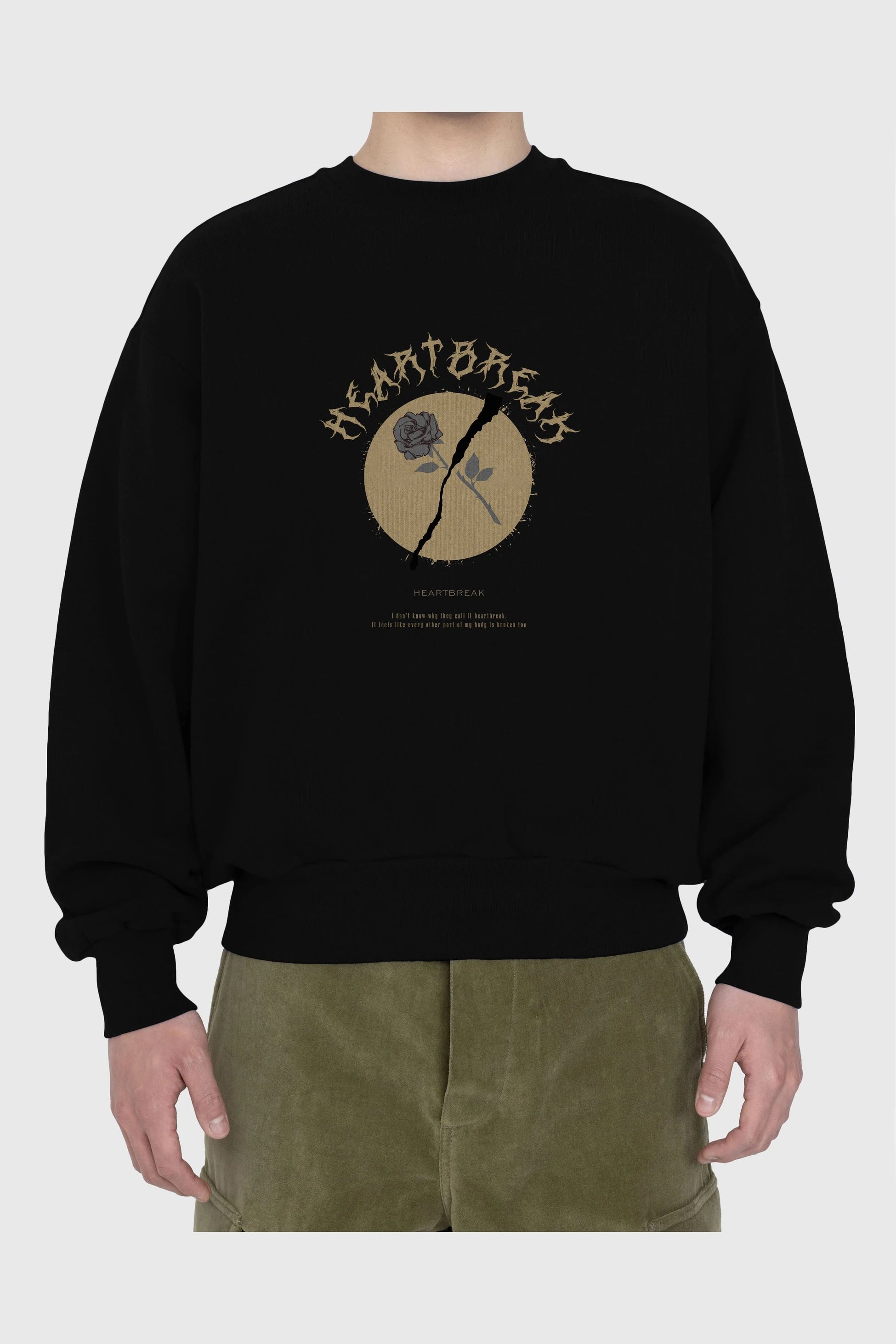 Heartbreak Ön Baskılı Oversize Sweatshirt Erkek Kadın Unisex