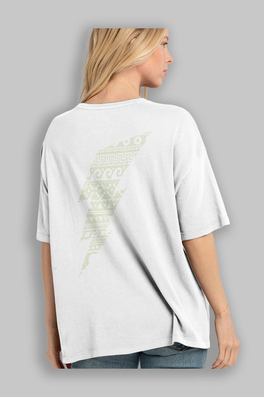 Thunderbolt Arka Baskılı Oversize t-shirt %100 pamuk Erkek Kadın Unisex