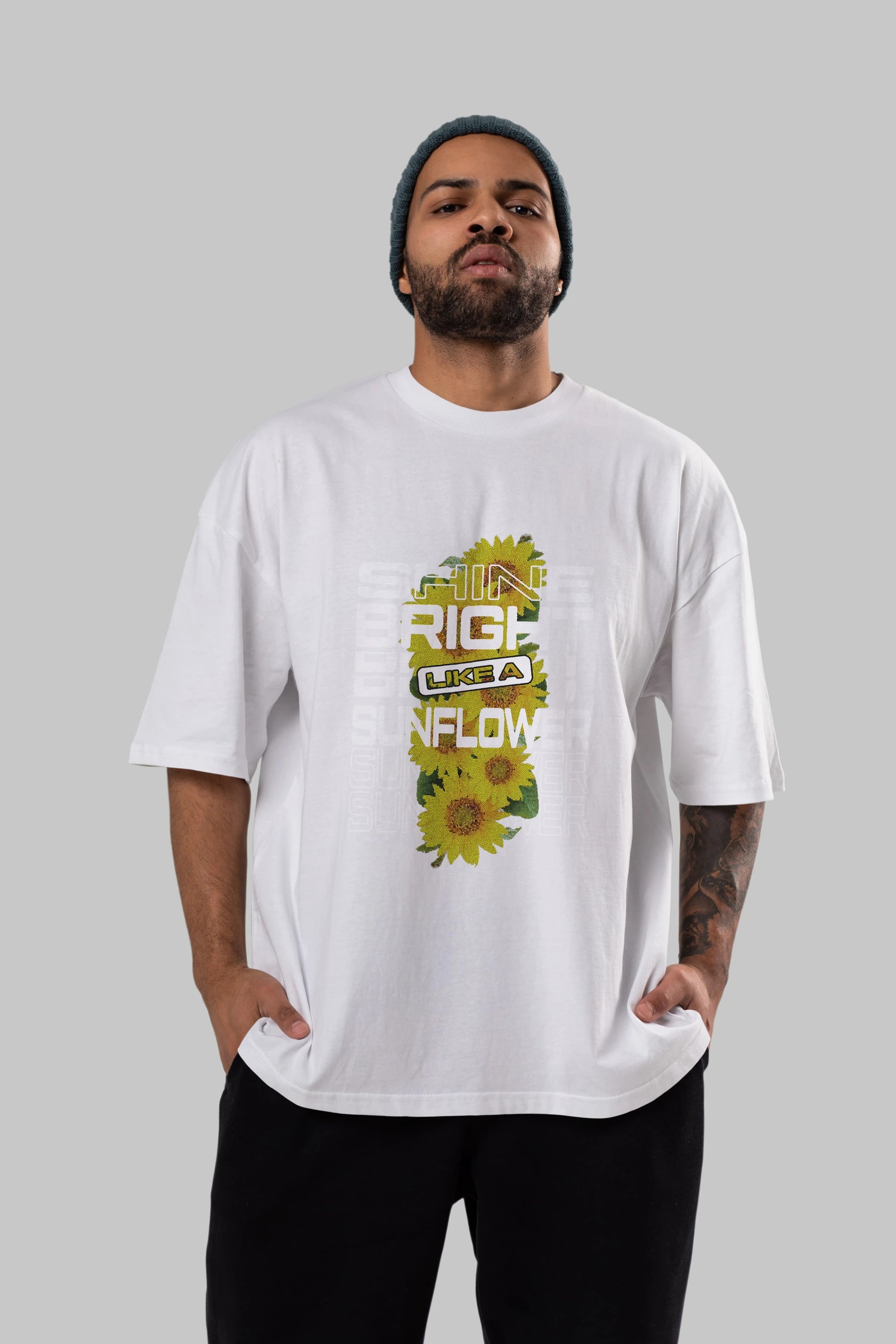 Shine bright like a sunflower Ön Baskılı Oversize t-shirt Erkek Kadın Unisex