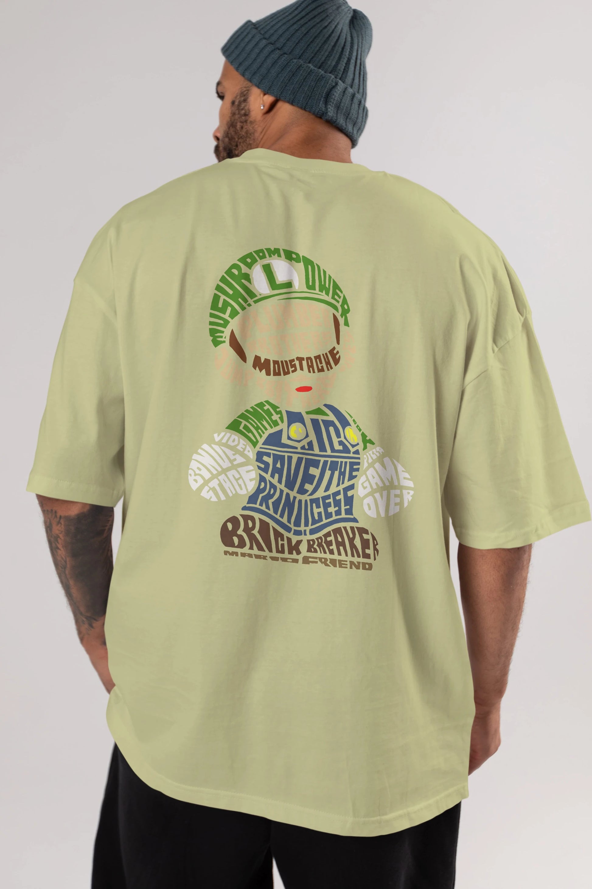Plumber Brothers Arka Baskılı Oversize t-shirt %100 pamuk Erkek Kadın Unisex