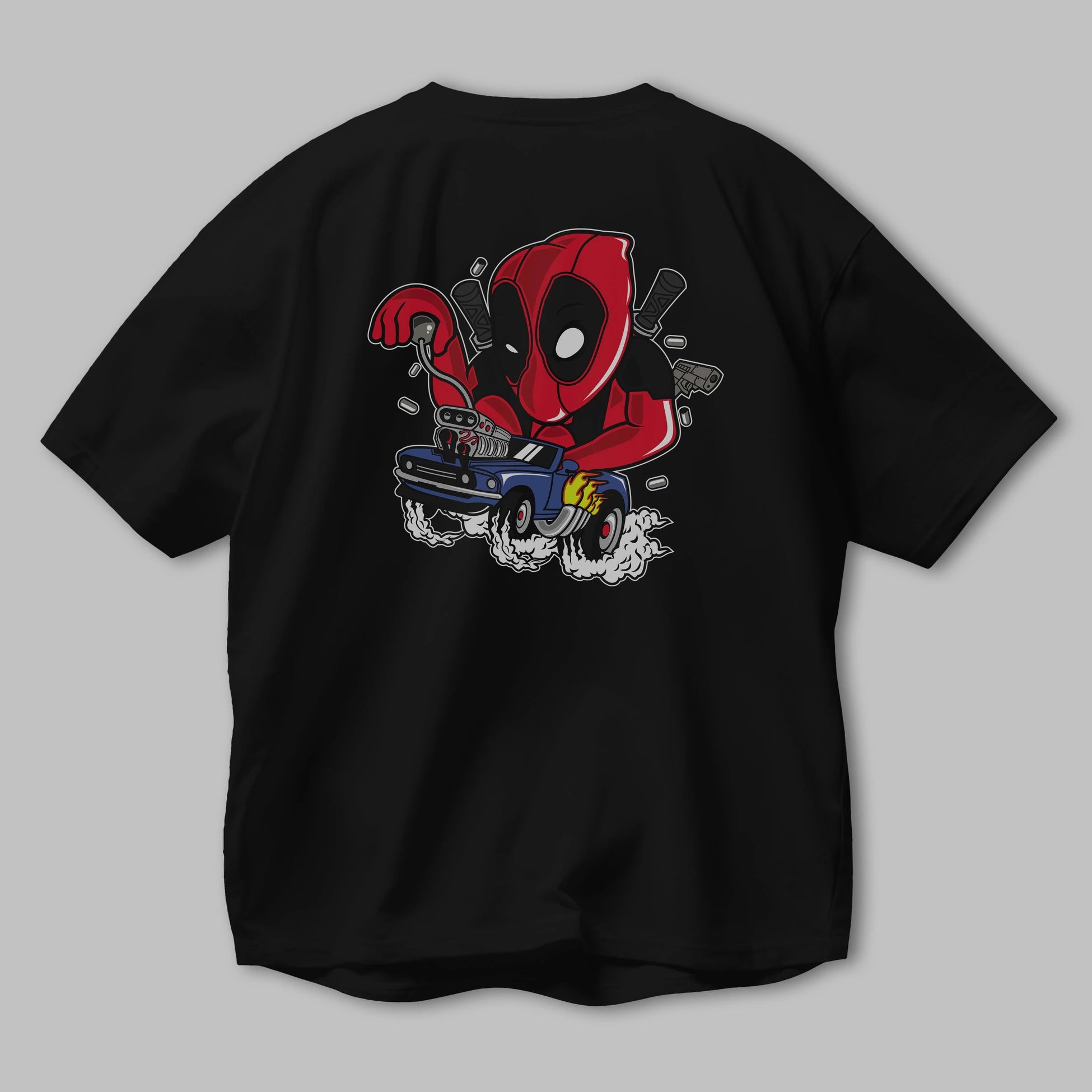 Deadpool (21) Arka Baskılı Oversize t-shirt Erkek Kadın Unisex %100 Pamuk Bisiklet Yaka tişort