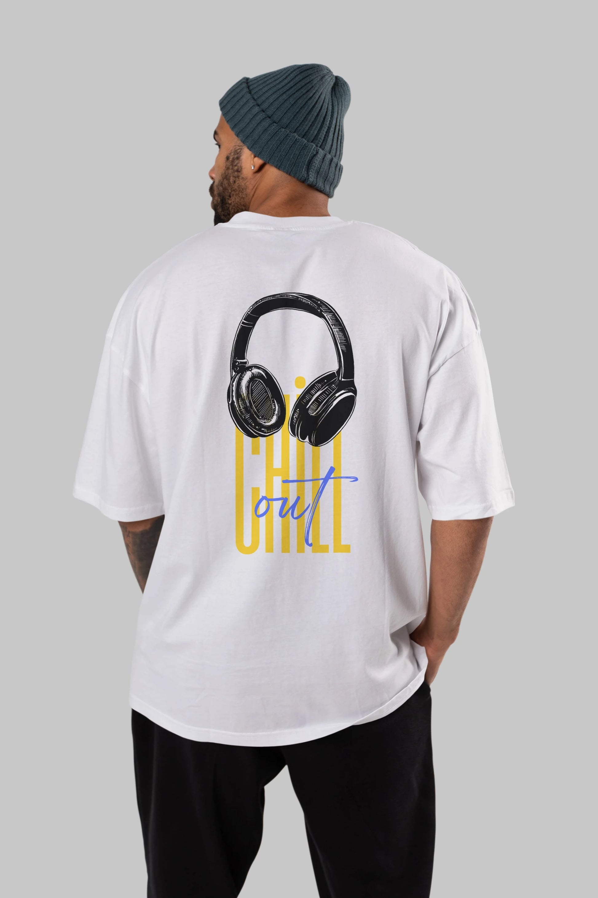Chill Out Yazılı Arka Baskılı Oversize t-shirt Erkek Kadın Unisex