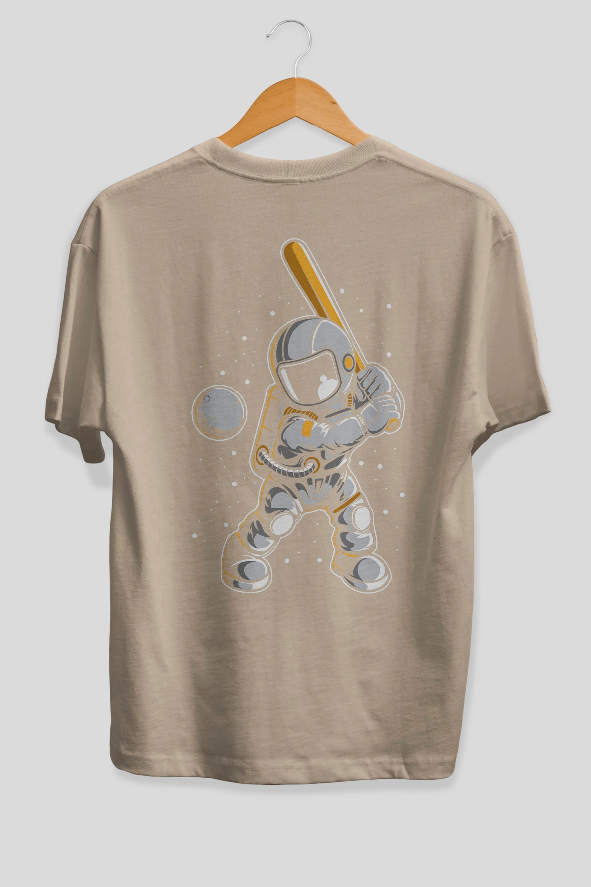 Astronaut Baseball Arka Baskılı Oversize t-shirt Erkek Kadın Unisex