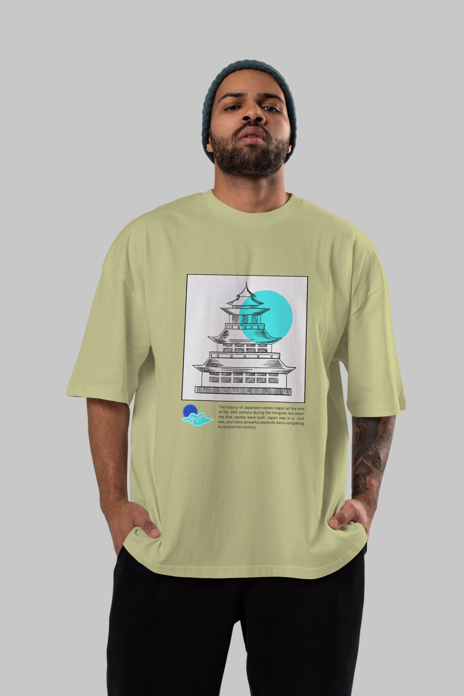 Retro Japanese Ön Baskılı Oversize t-shirt Erkek Kadın Unisex