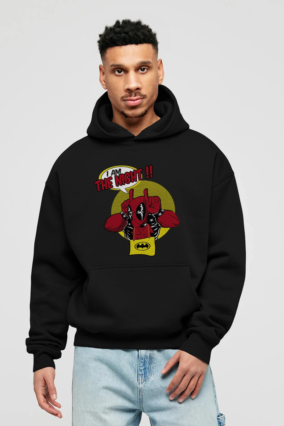 Deadpool (1) Ön Baskılı Hoodie Oversize Kapüşonlu Sweatshirt Erkek Kadın Unisex