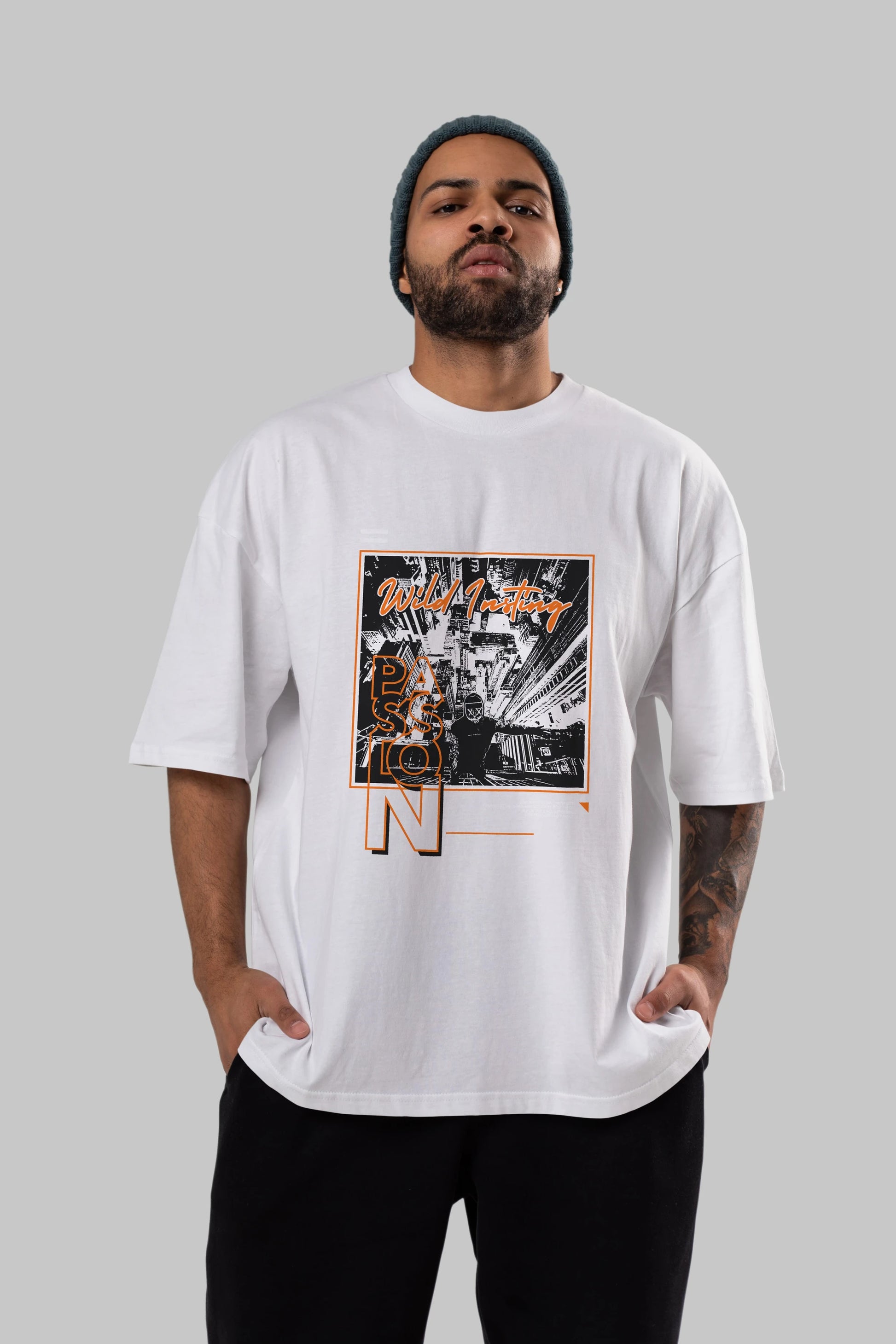 Wild Passion Ön Baskılı Oversize t-shirt Erkek Kadın Unisex