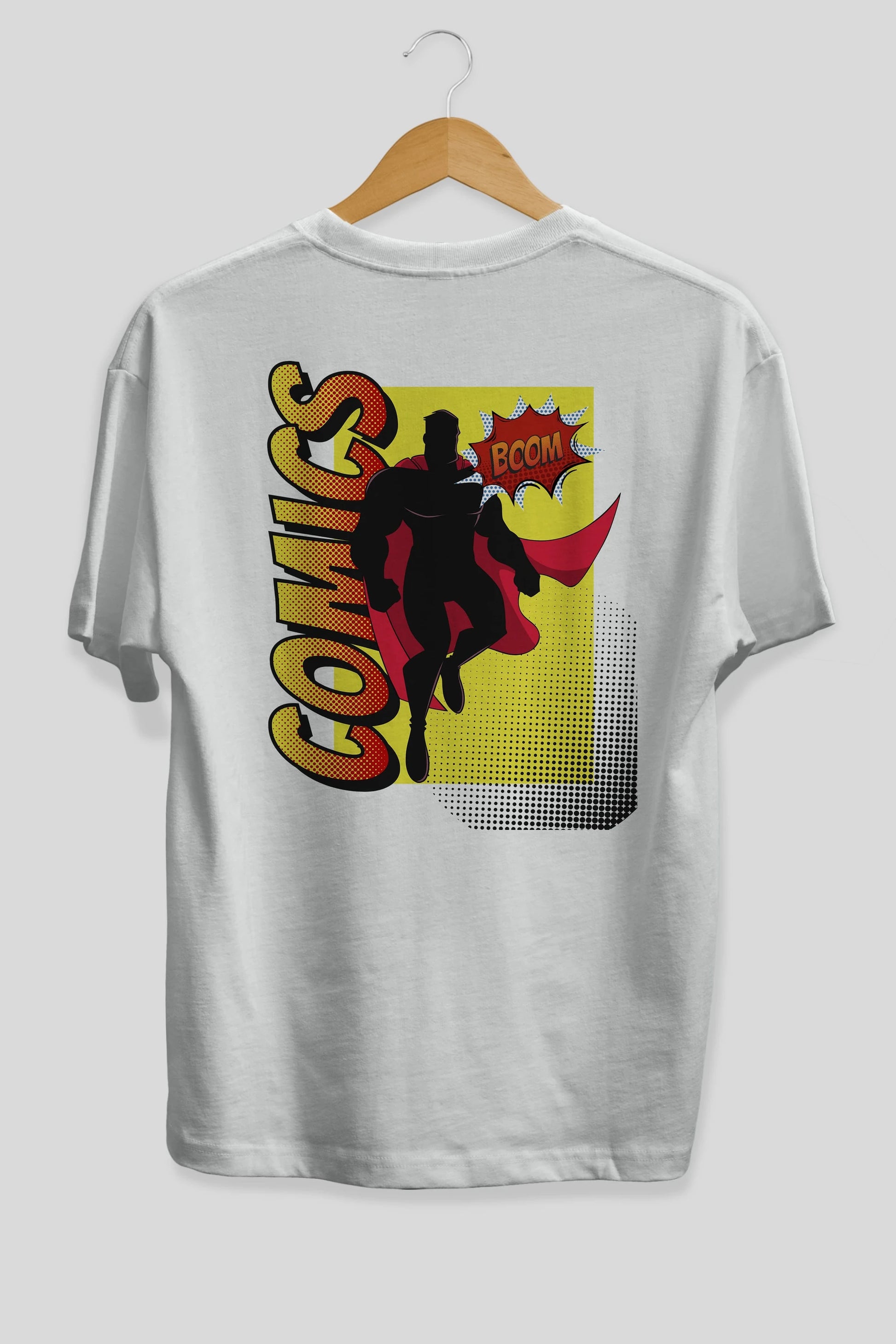 Comics Boom Arka Baskılı Oversize t-shirt Erkek Kadın Unisex