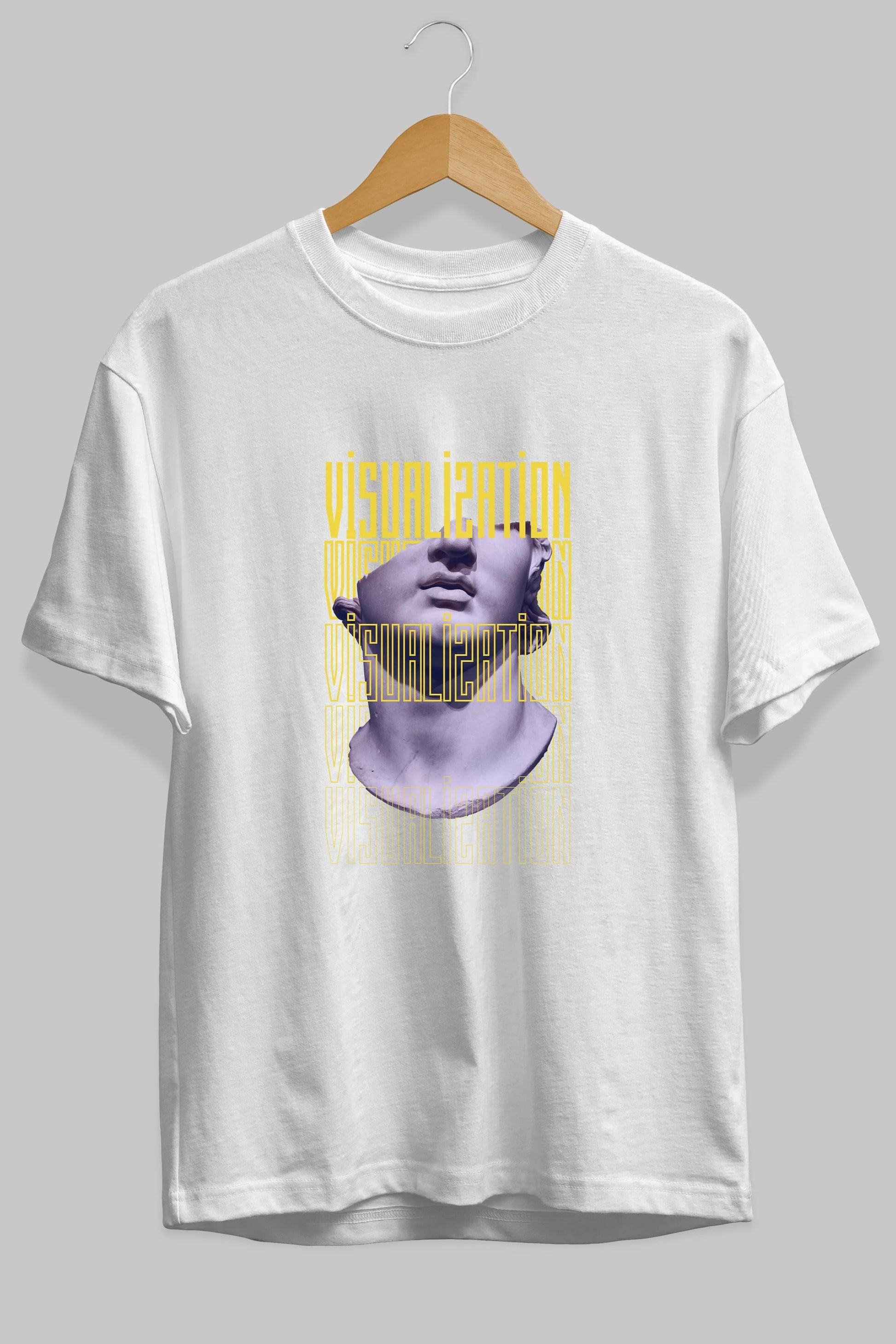 Visualization Yazılı Ön Baskılı Oversize t-shirt Erkek Kadın Unisex