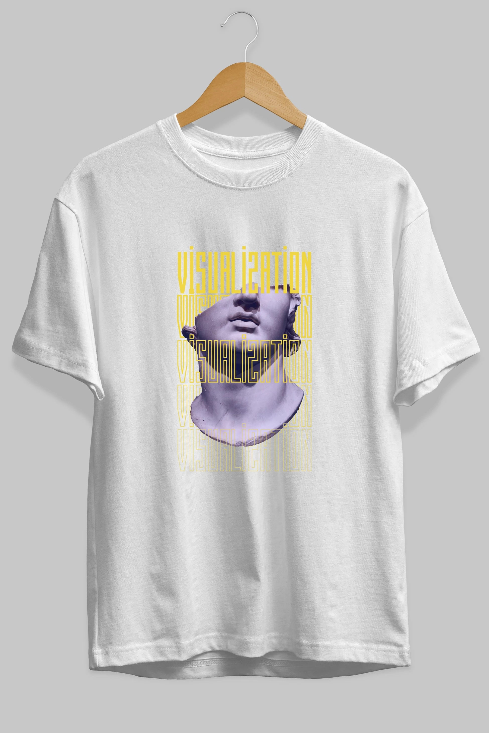 Visualization Yazılı Ön Baskılı Oversize t-shirt Erkek Kadın Unisex