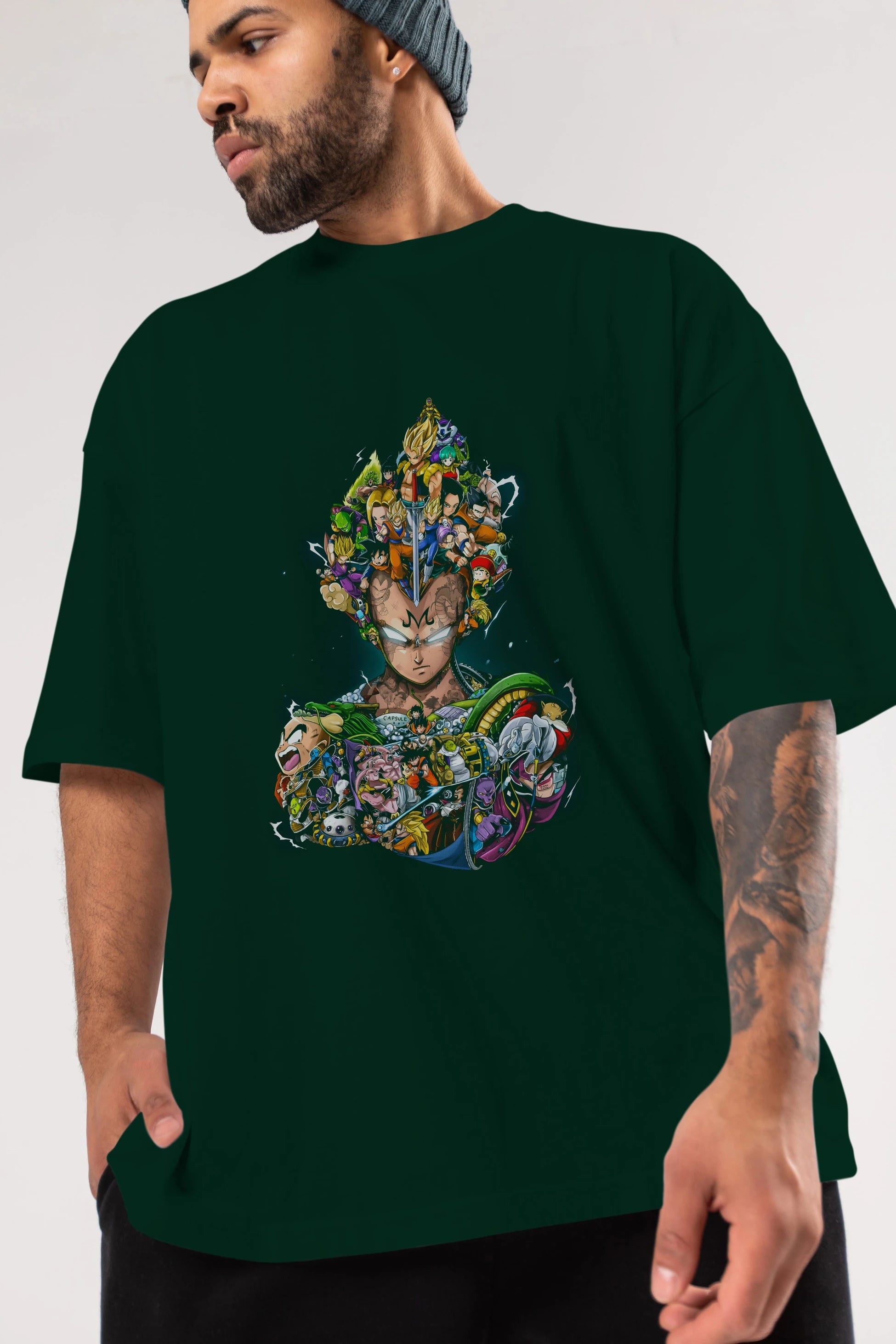 DRAGON BALL ART (3) Anime Ön Baskılı Oversize t-shirt %100 pamuk Erkek Kadın Unisex