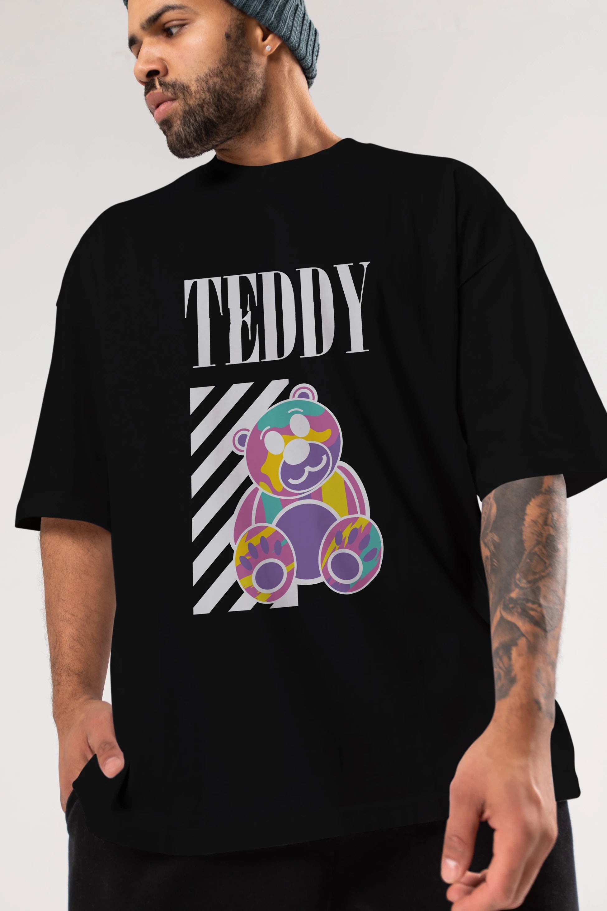 Teddy Bear 2 Ön Baskılı Oversize t-shirt Erkek Kadın Unisex