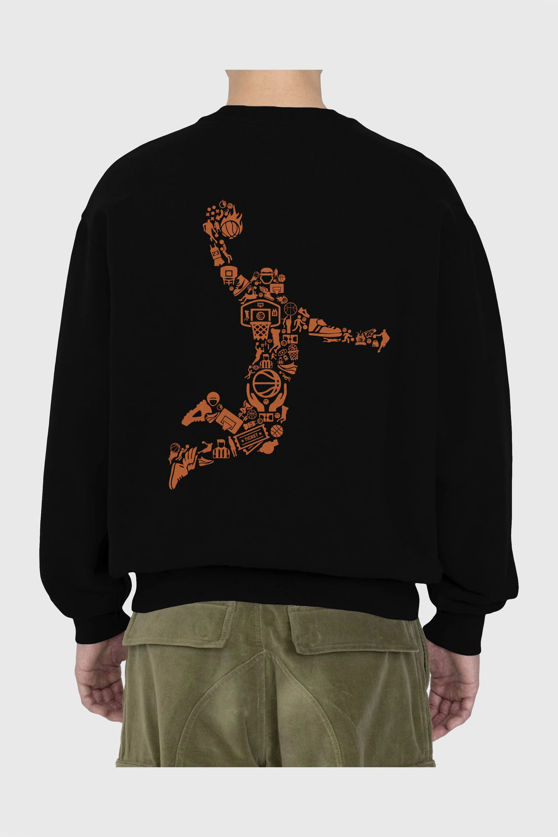 Basketball Player Arka Baskılı Oversize Sweatshirt Erkek Kadın Unisex