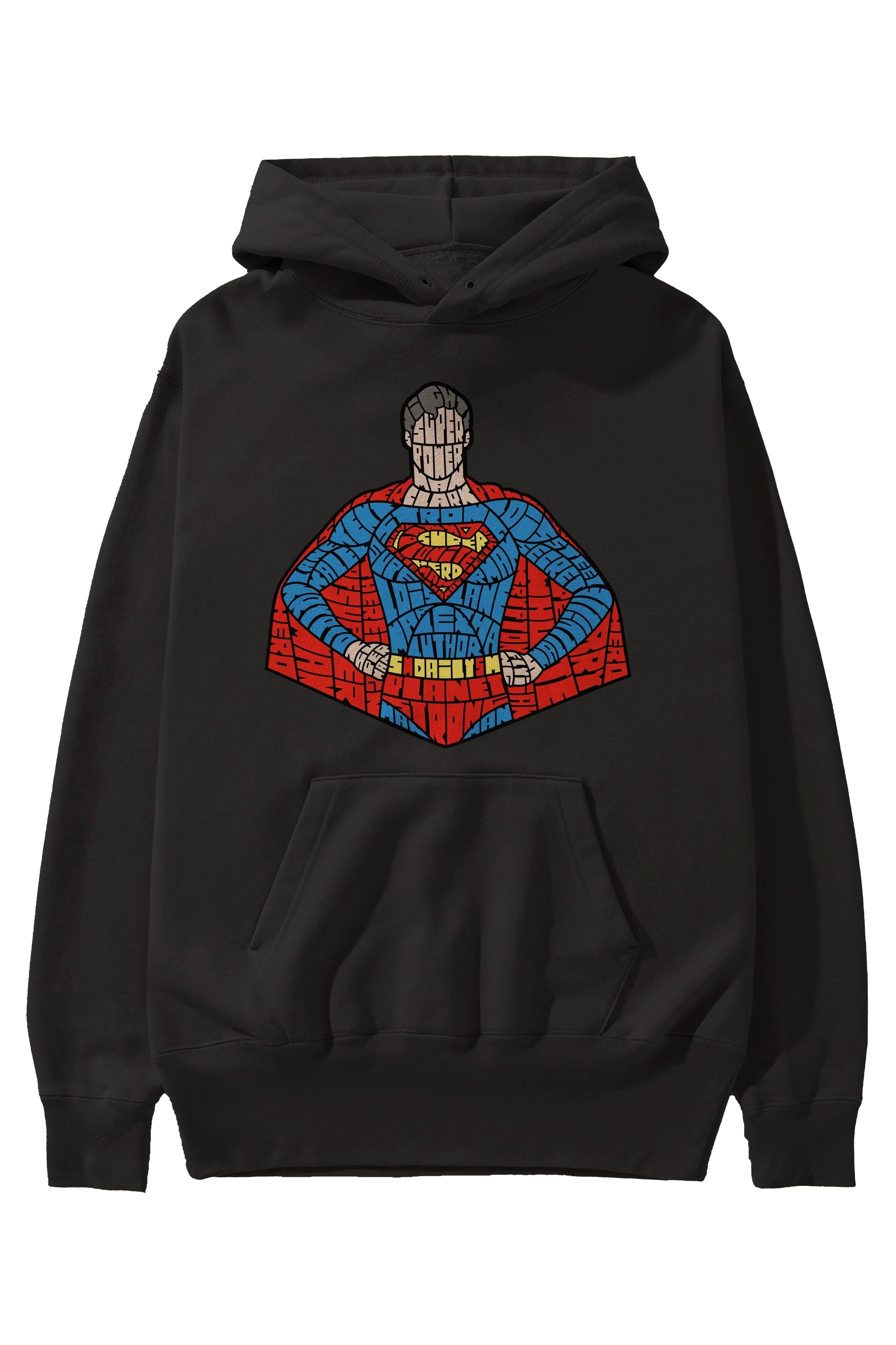 Kryptonian Ön Baskılı Hoodie Oversize Kapüşonlu Sweatshirt Erkek Kadın Unisex