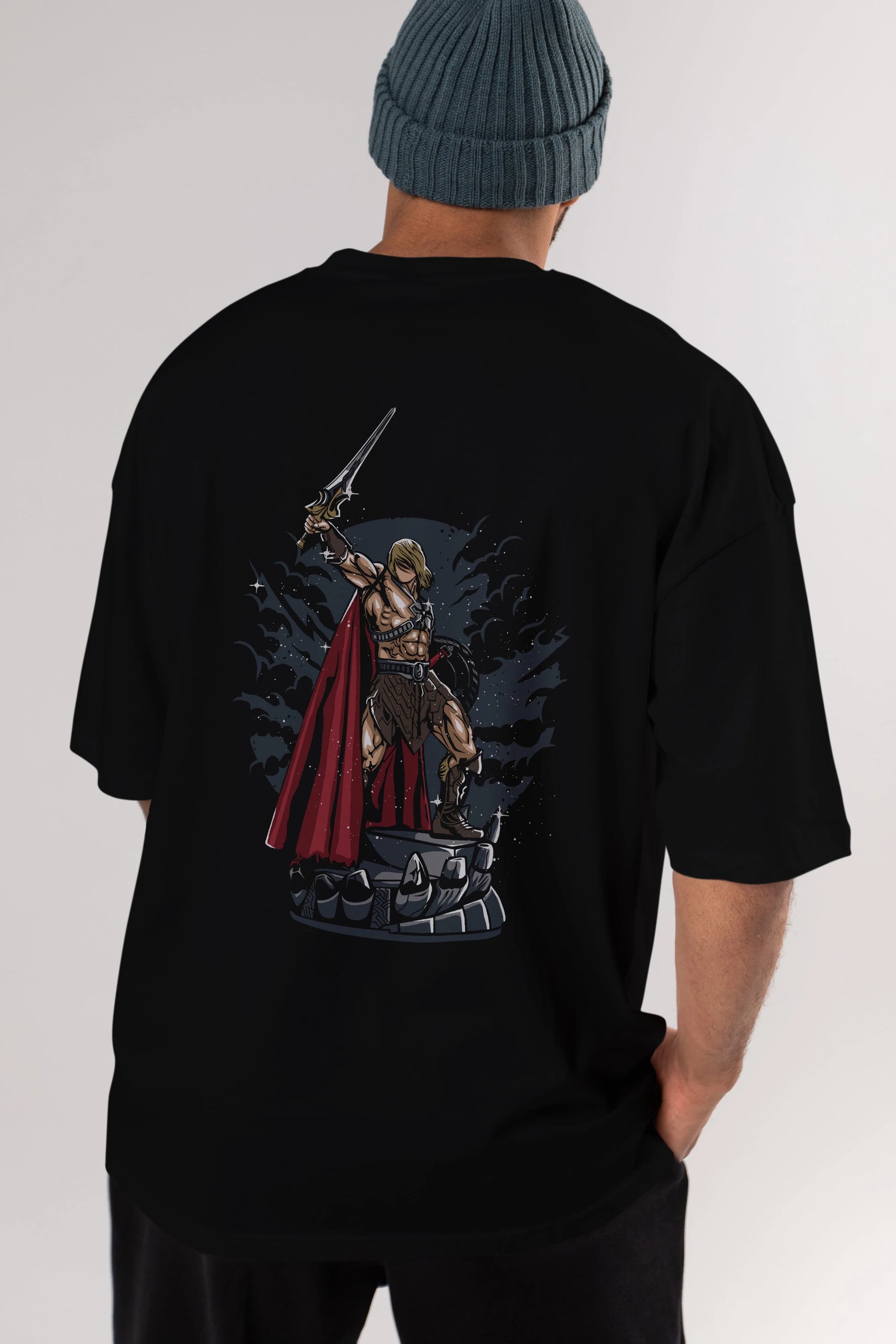 Warrior Arka Baskılı Oversize t-shirt Erkek Kadın Unisex %100 Pamuk