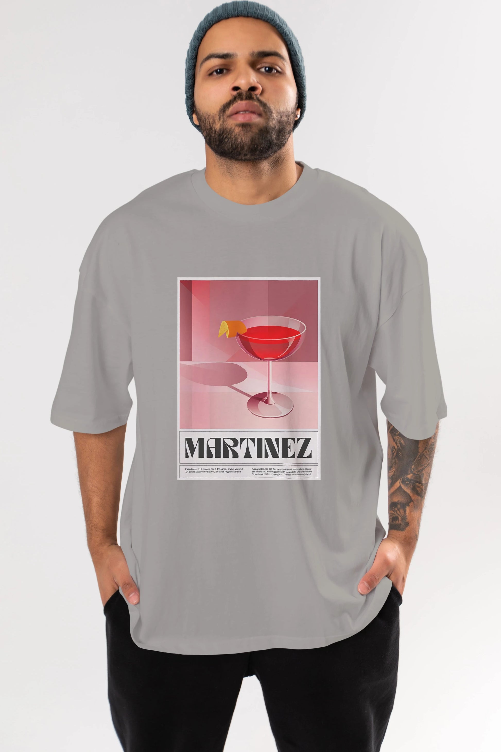 Martinez Ön Baskılı Oversize t-shirt Erkek Kadın Unisex %100 Pamuk Bisiklet Yaka tişort
