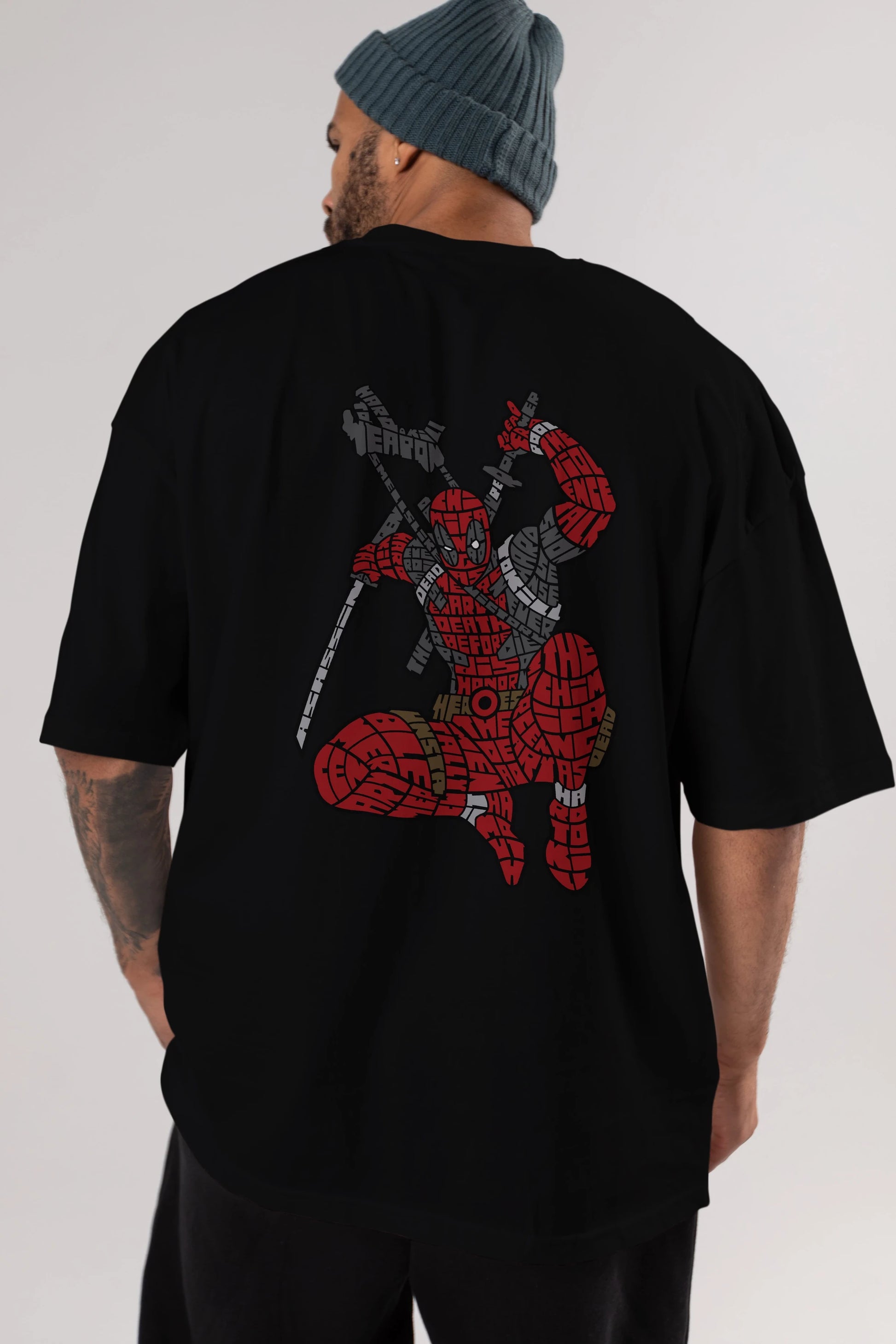 Chimichanga Arka Baskılı Oversize t-shirt %100 pamuk Erkek Kadın Unisex