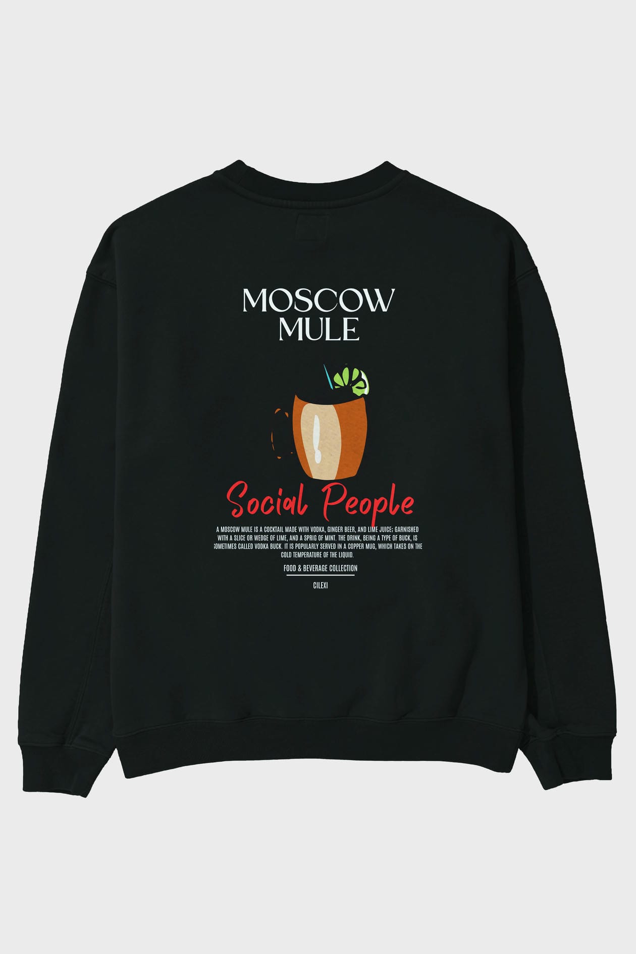 Moscow Mule Arka Baskılı Oversize Sweatshirt Erkek Kadın Unisex
