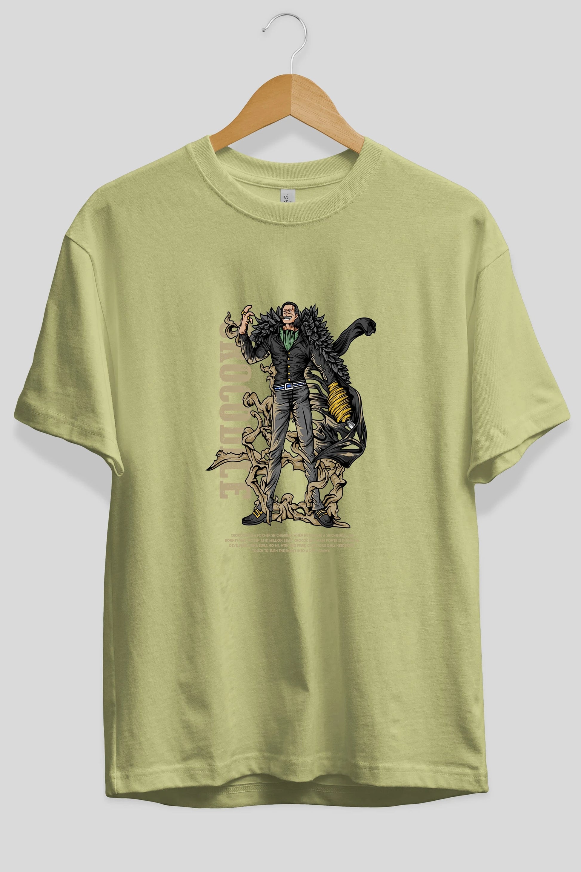 Crocodile Anime Ön Baskılı Oversize t-shirt %100 pamuk Erkek Kadın Unisex