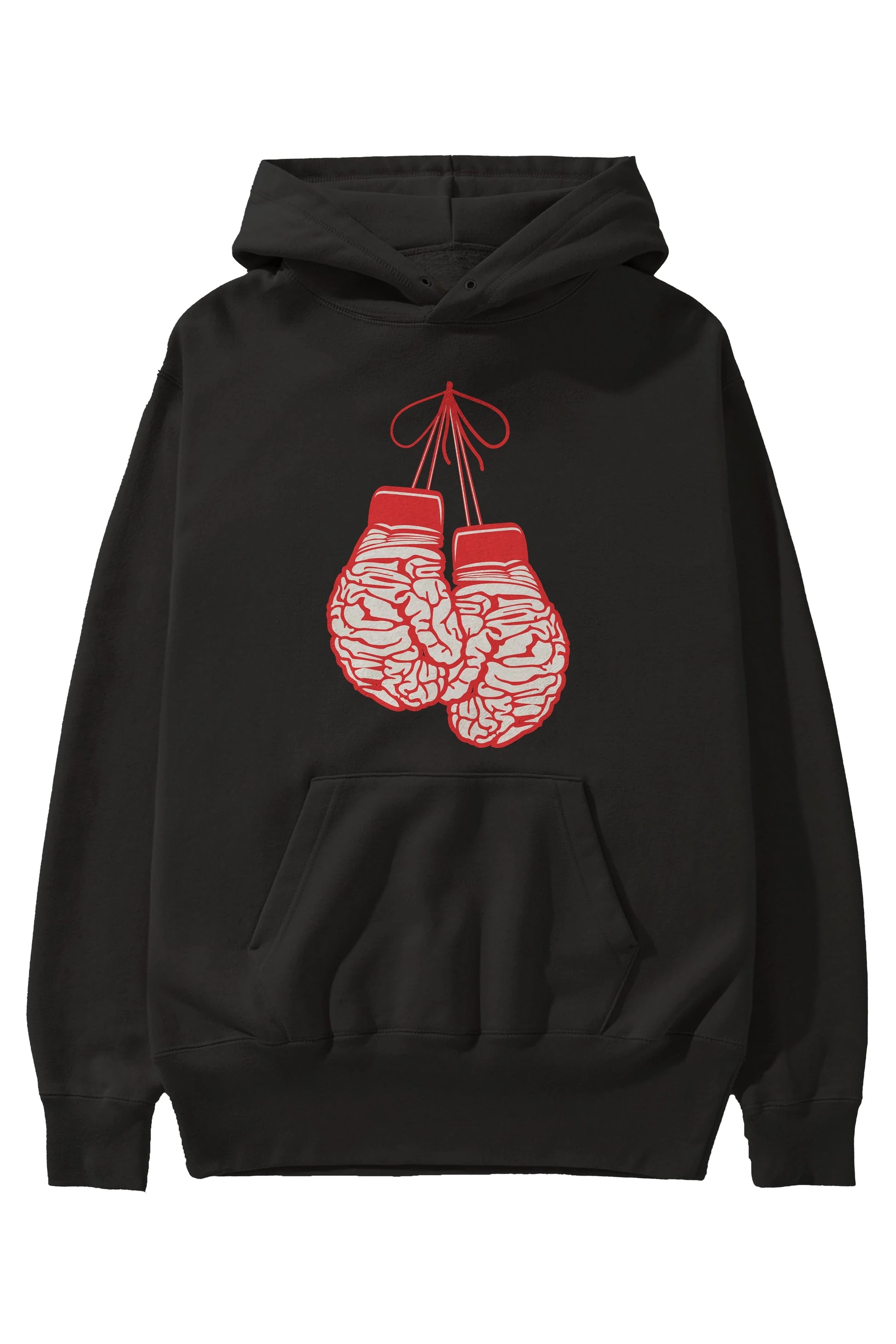 Brain Gloves Ön Baskılı Hoodie Oversize Kapüşonlu Sweatshirt Erkek Kadın Unisex