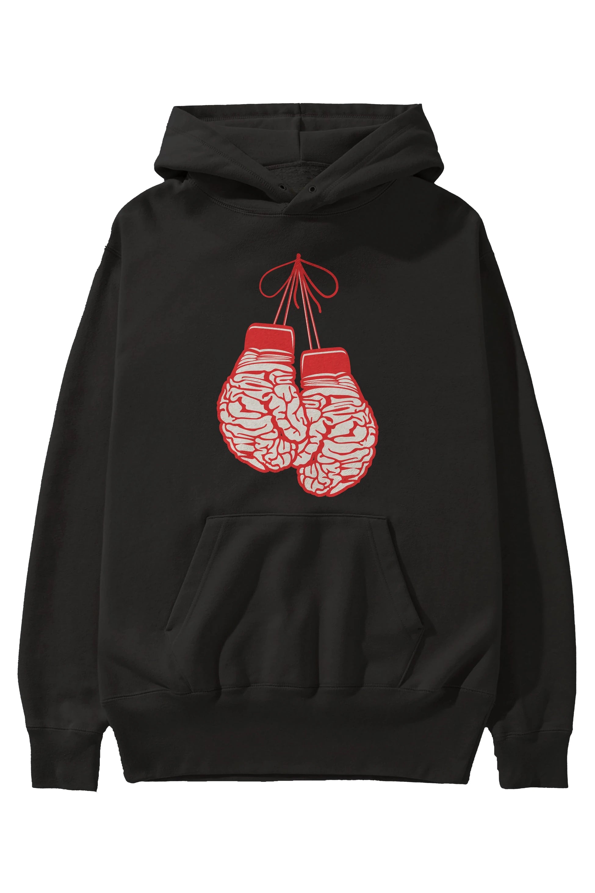 Brain Gloves Ön Baskılı Hoodie Oversize Kapüşonlu Sweatshirt Erkek Kadın Unisex