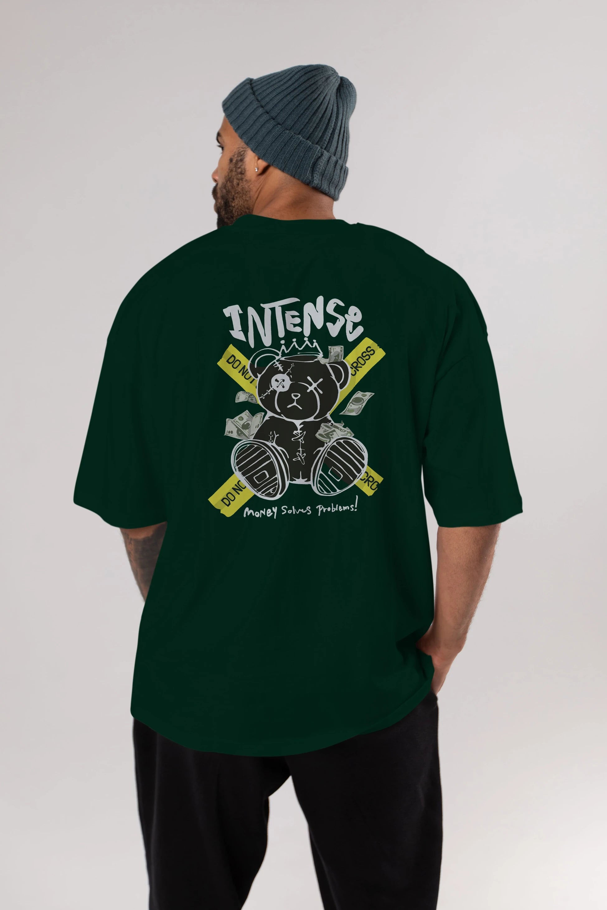 Teddy Bear intense Arka Baskılı Oversize t-shirt Erkek Kadın Unisex