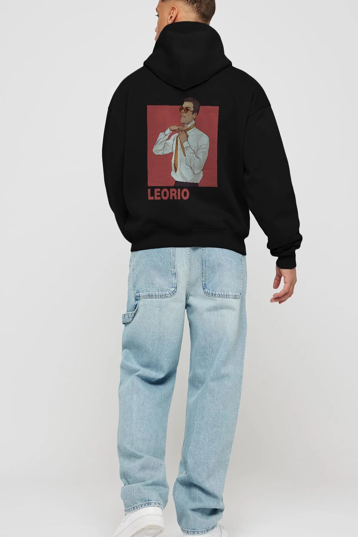 Leorio Paladiknight 5 Anime Arka Baskılı Hoodie Oversize Kapüşonlu Sweatshirt Erkek Kadın Unisex