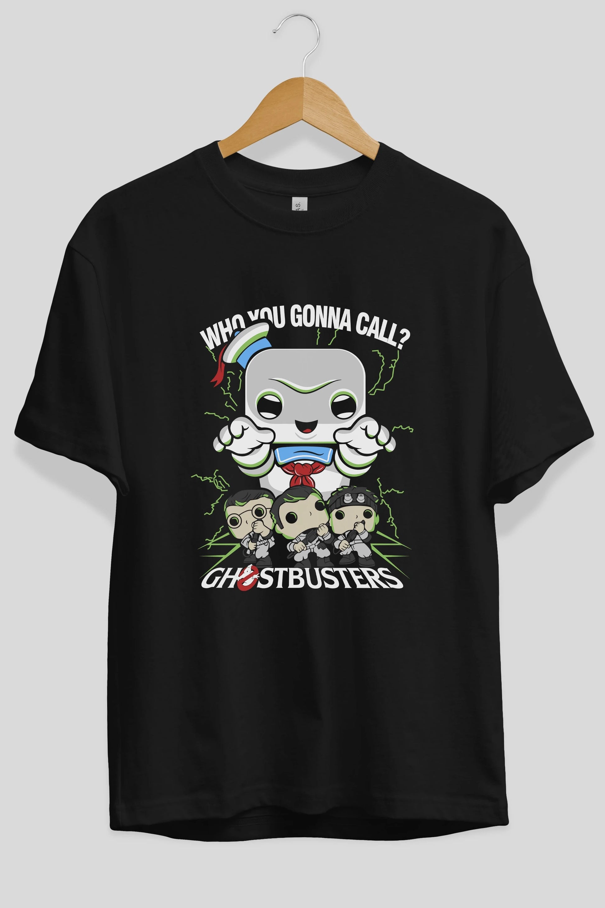 Ghostbusters Ön Baskılı Oversize t-shirt Erkek Kadın Unisex %100 Pamuk Bisiklet Yaka tişort