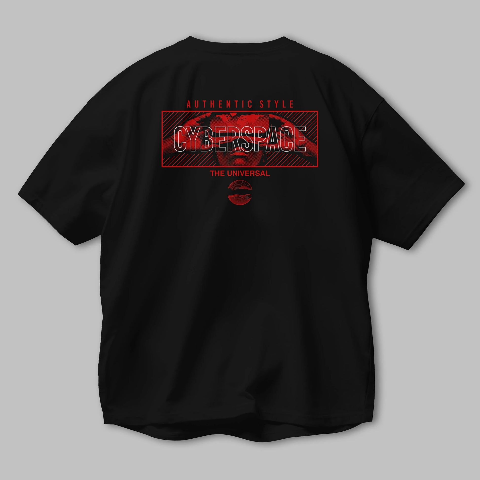 Cyberspace Arka Baskılı Oversize t-shirt Erkek Kadın Unisex