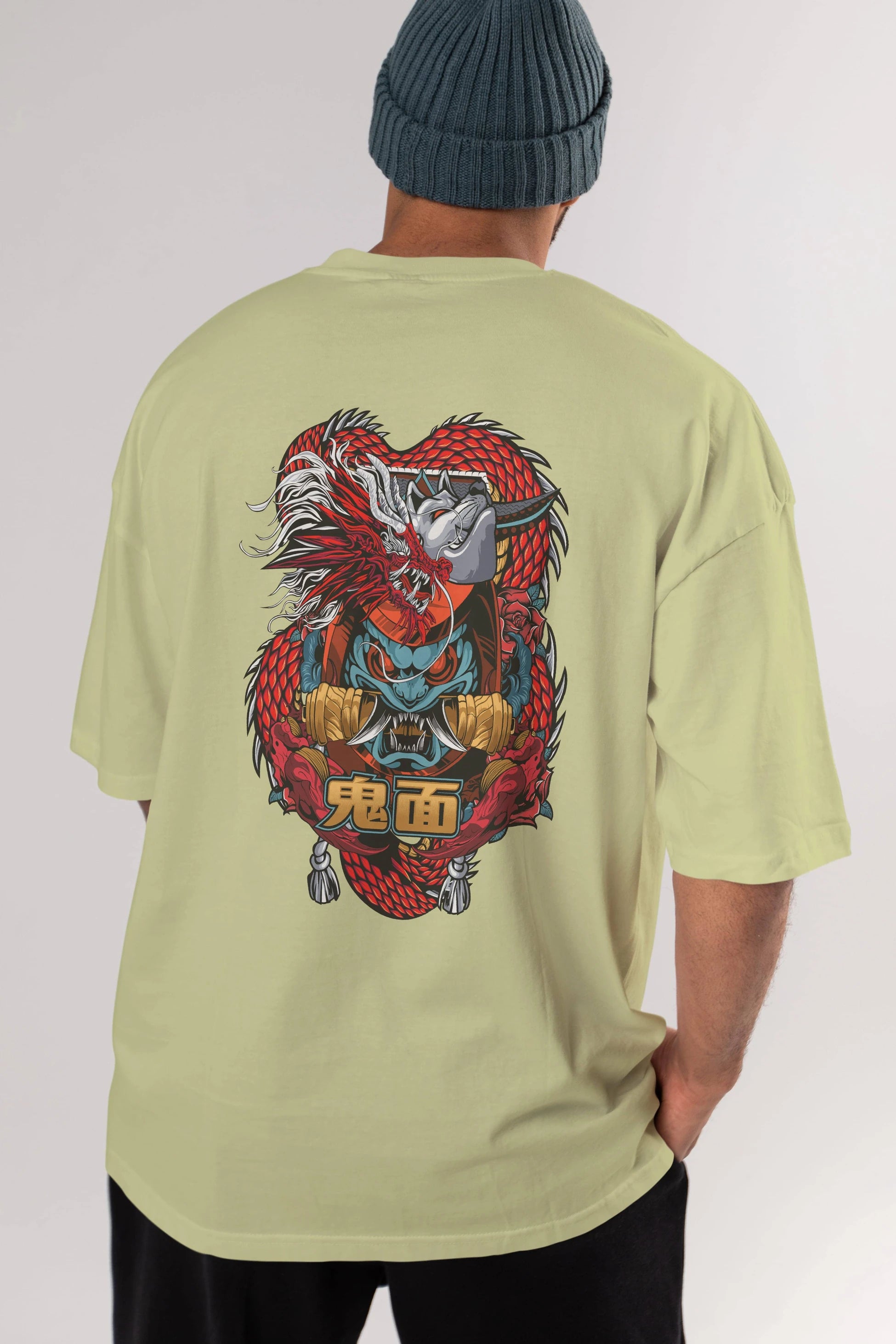 TRIBAL Anime Arka Baskılı Oversize t-shirt Erkek Kadın Unisex