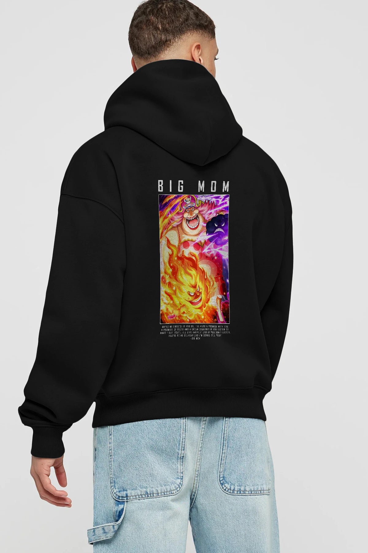 Charlotte Linlin Anime Arka Baskılı Hoodie Oversize Kapüşonlu Sweatshirt Erkek Kadın Unisex