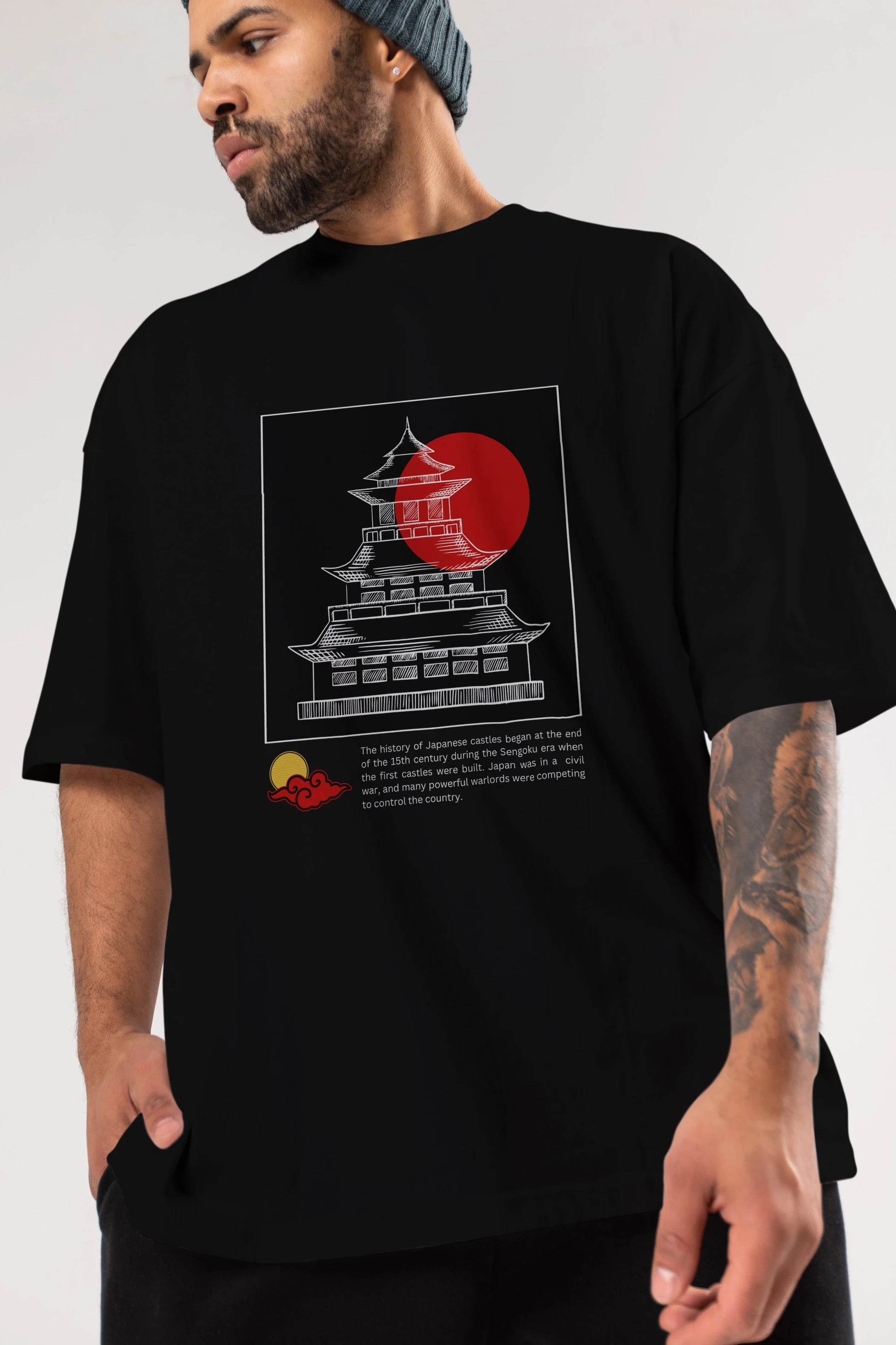 Retro Japanese Ön Baskılı Oversize t-shirt Erkek Kadın Unisex