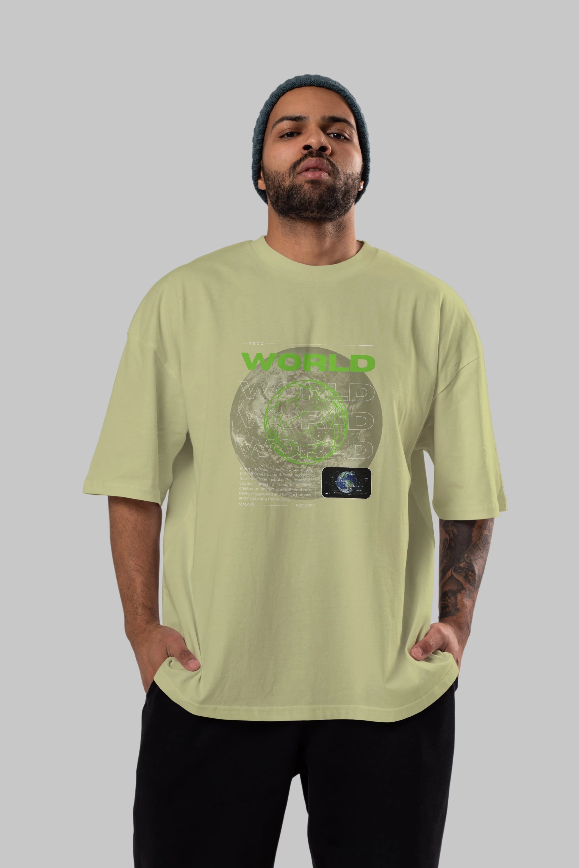 World Streetwear Ön Baskılı Oversize t-shirt Erkek Kadın Unisex
