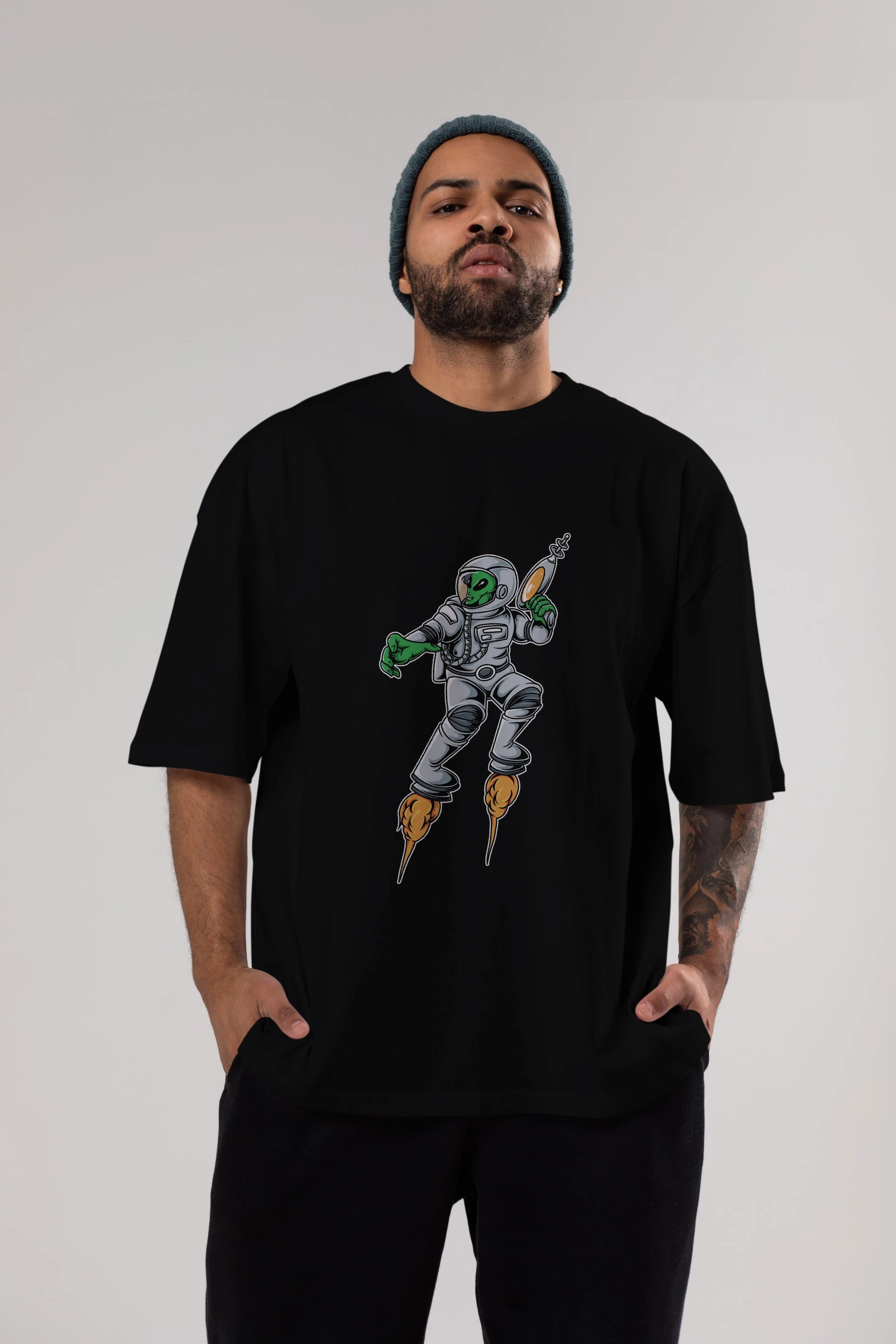 Alien Wars Tshirt Ön Baskılı Oversize t-shirt Erkek Kadın Unisex