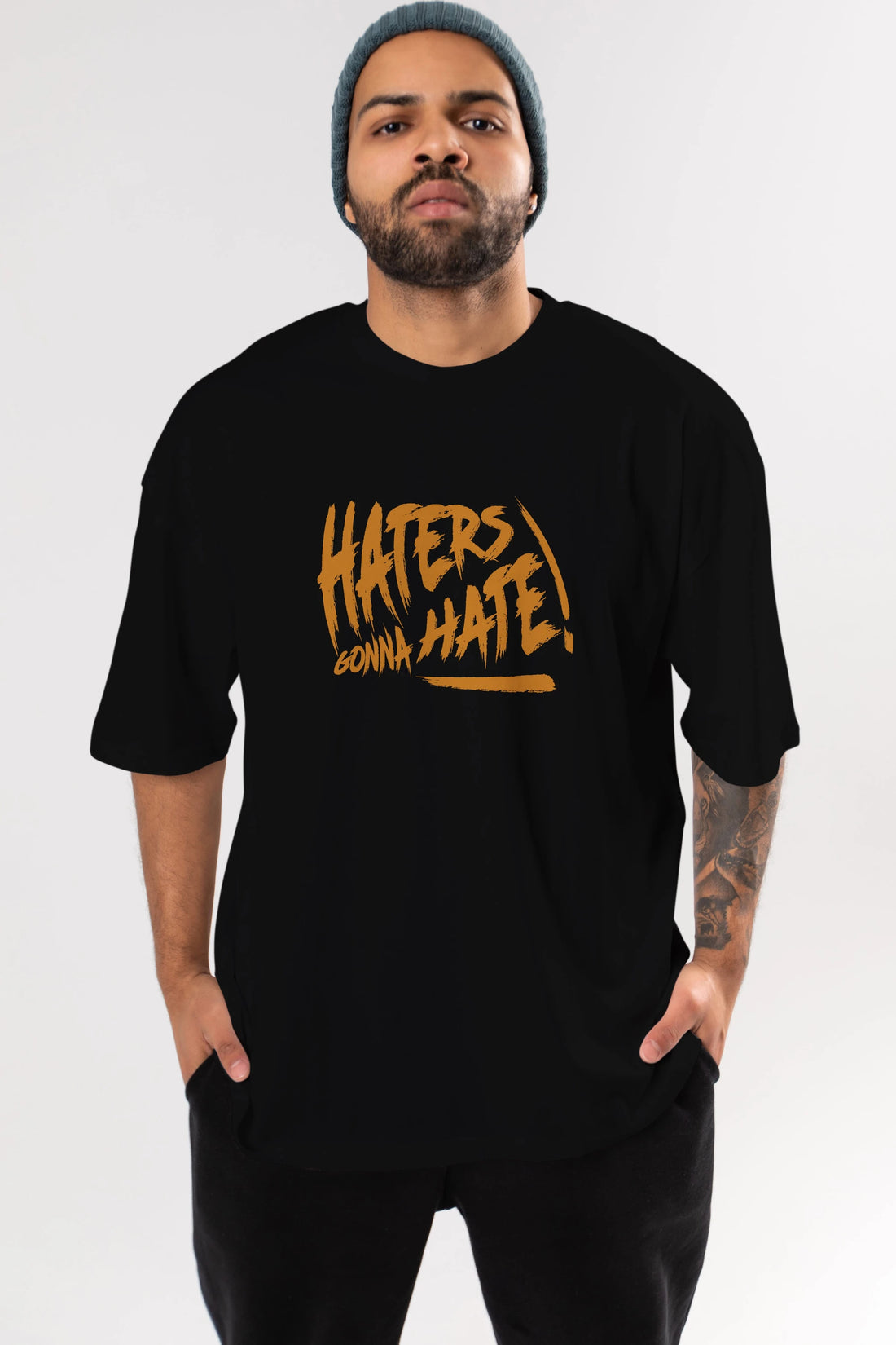 Hater Gonna Hate Ön Baskılı Oversize t-shirt Erkek Kadın Unisex