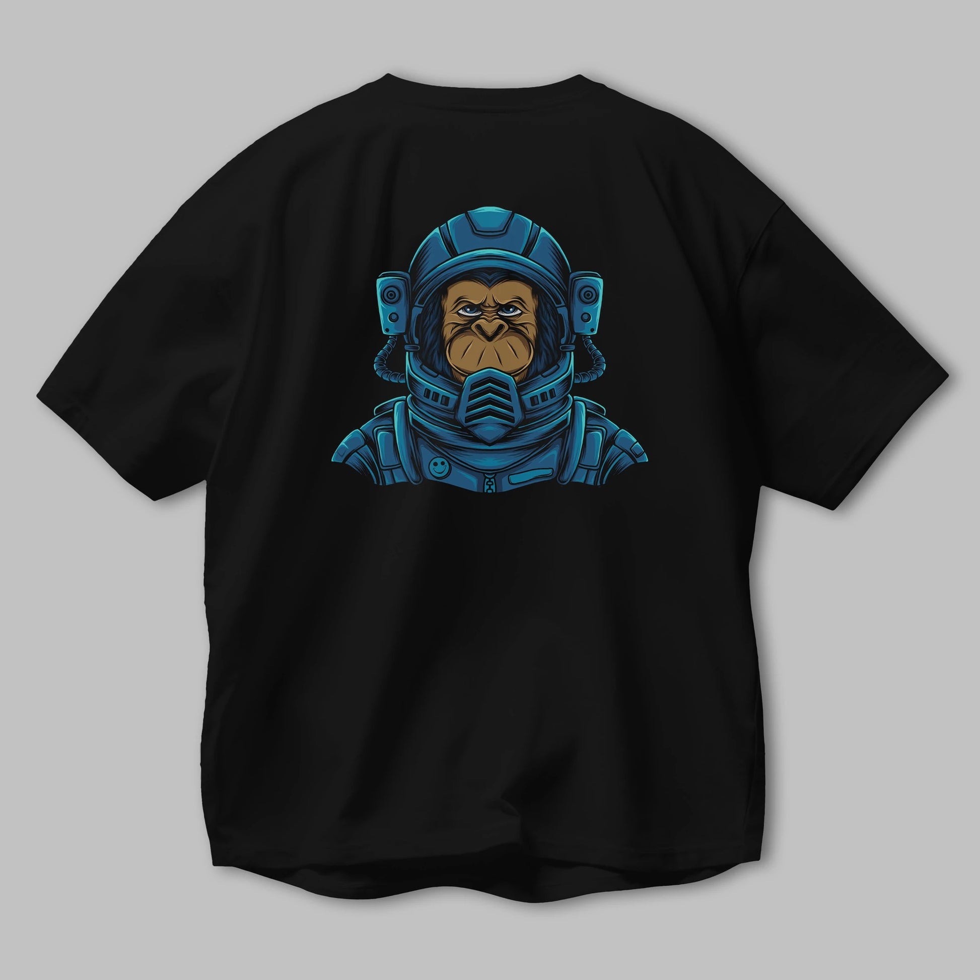 Astromonkey Arka Baskılı Oversize t-shirt Erkek Kadın Unisex