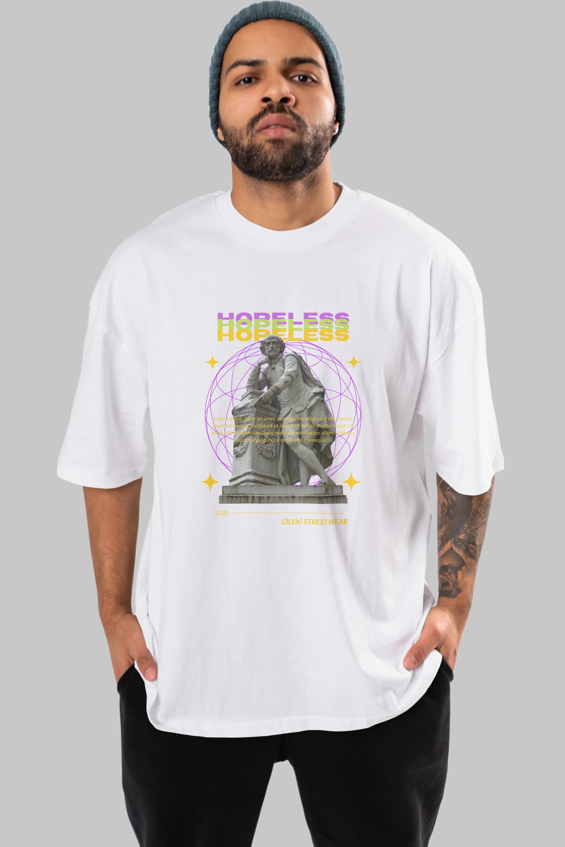 Hopeless Ön Baskılı Oversize t-shirt Erkek Kadın Unisex