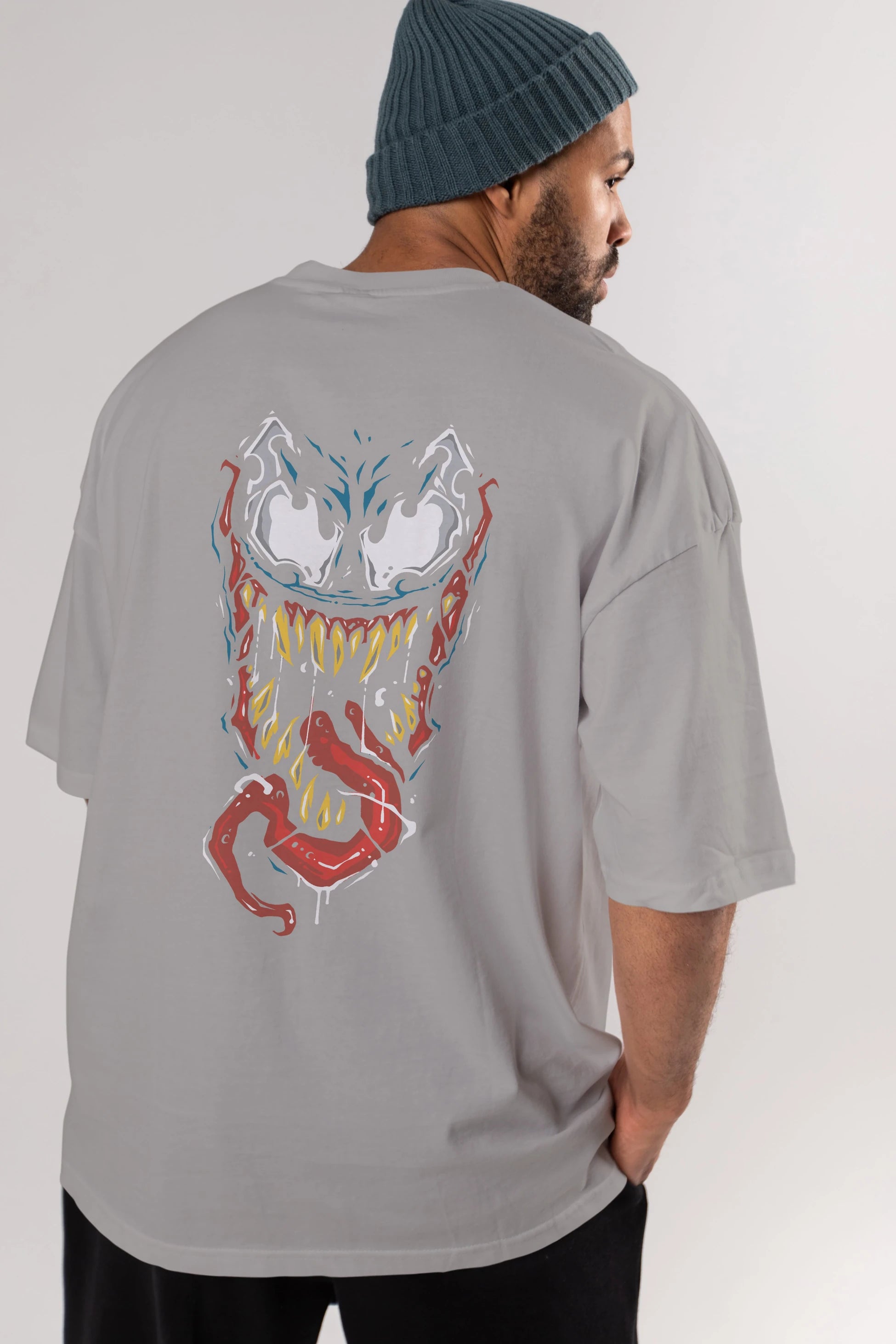 Venom (15) Arka Baskılı Oversize t-shirt Erkek Kadın Unisex %100 Pamuk Bisiklet Yaka tişort