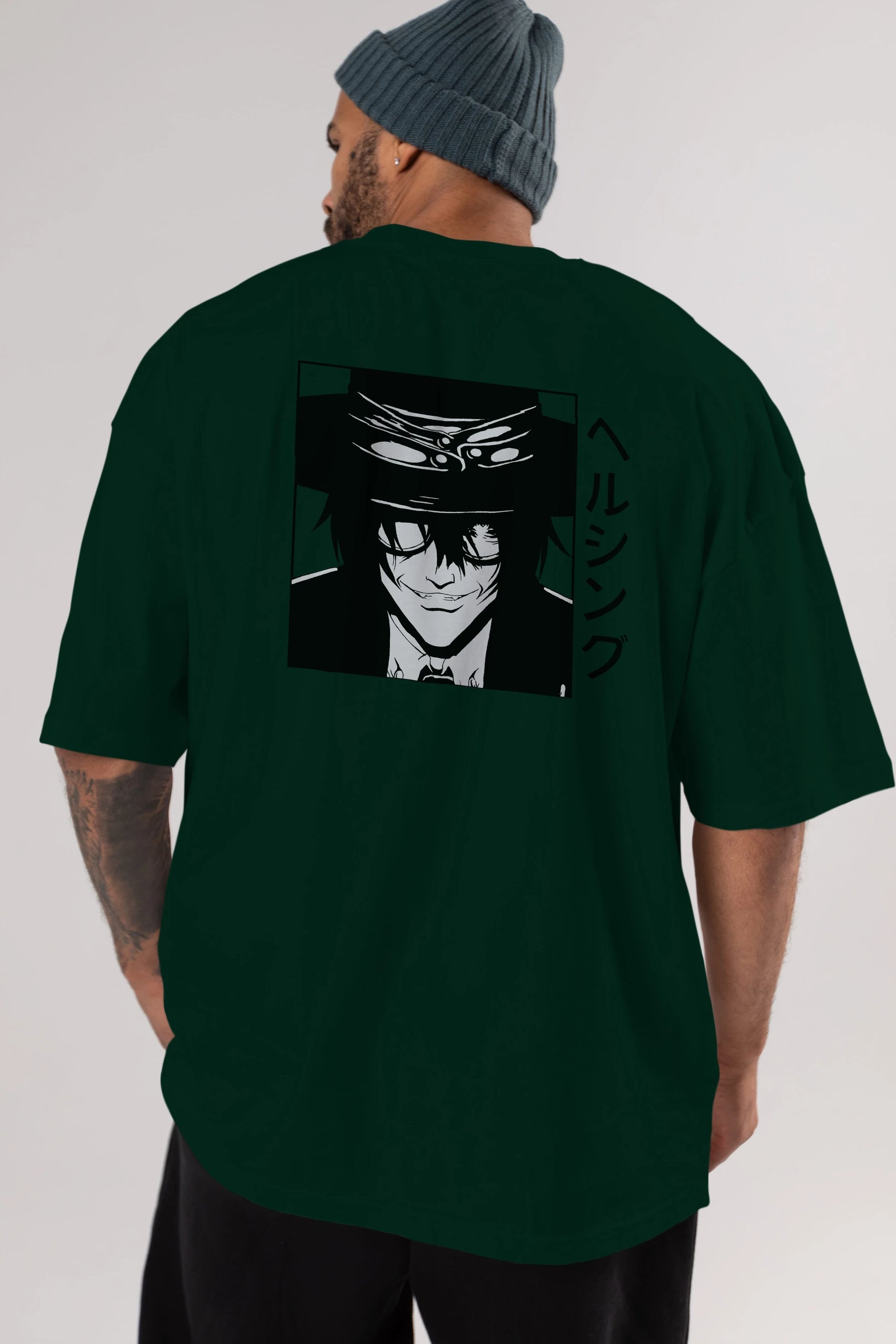 Alucard 1 Anime Arka Baskılı Oversize t-shirt Erkek Kadın Unisex
