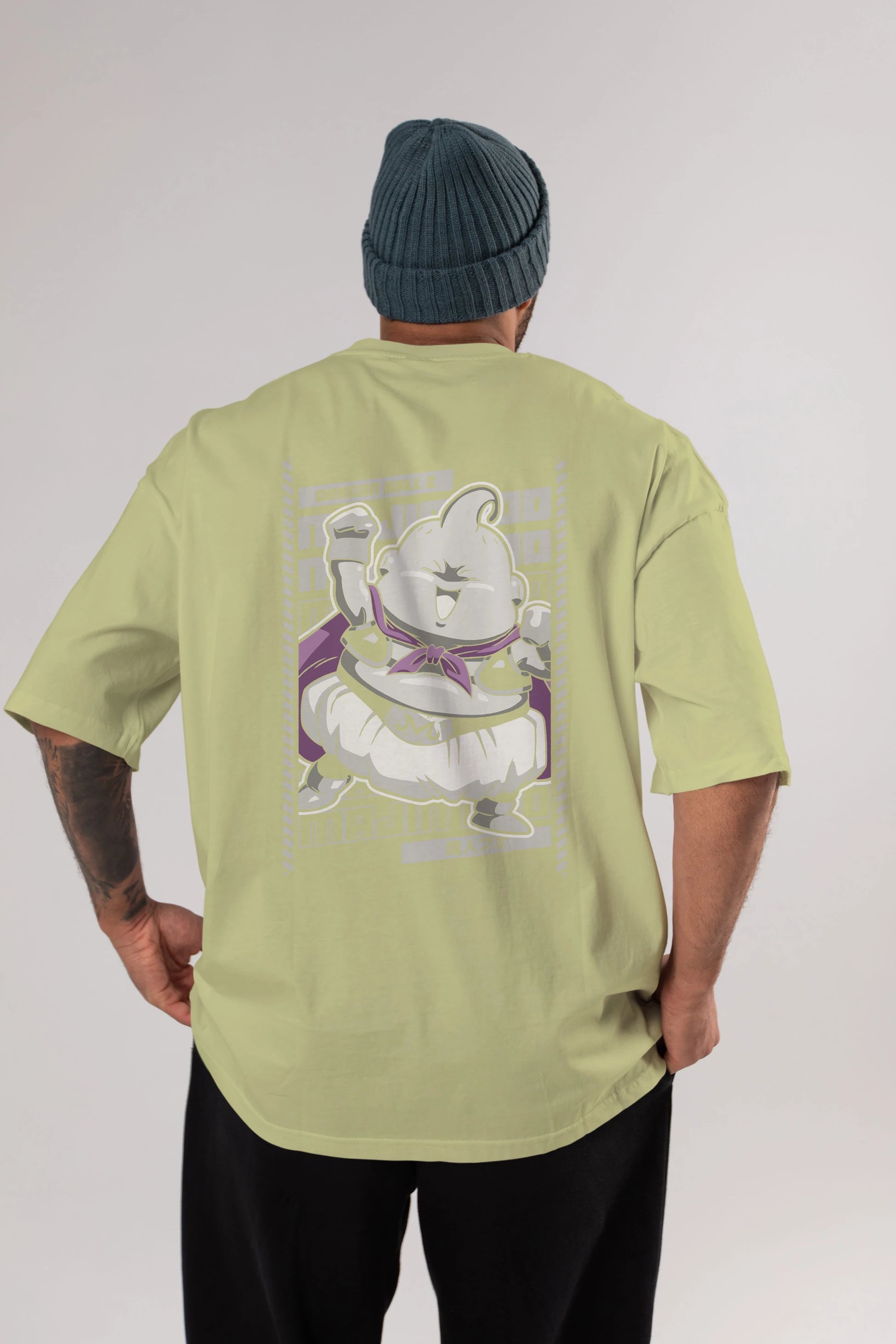 MAJIN BOO2 Anime Arka Baskılı Oversize t-shirt Erkek Kadın Unisex